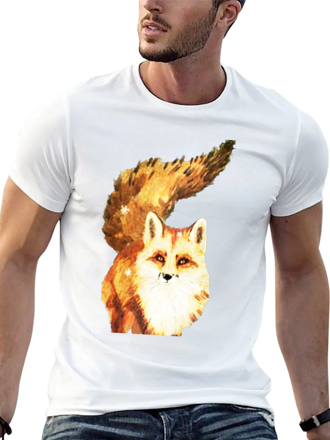 Black Fox Graphic Tee - Unique Animal Print T-Shirt view 13