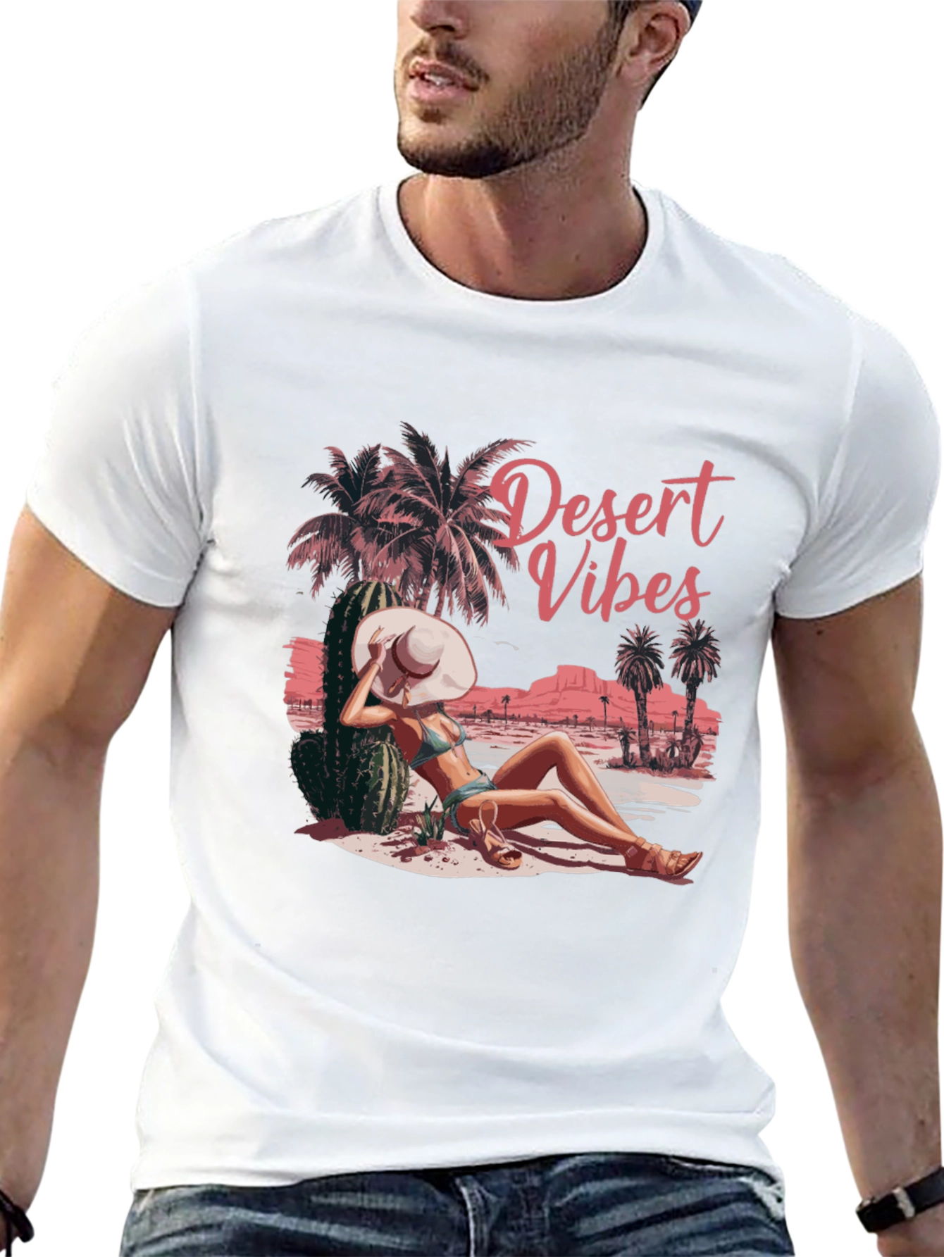 Black Desert Vibes Graphic T-Shirt, Relaxed Fit view 13