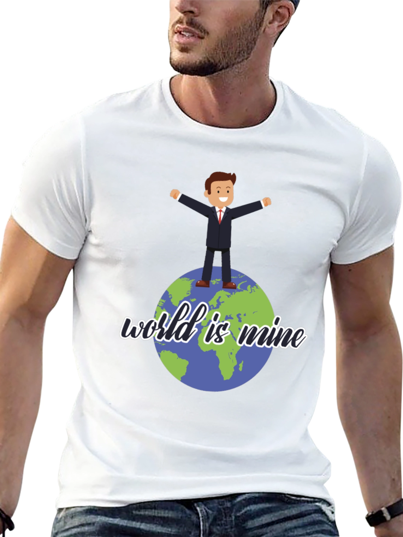 Black World is Mine Graphic Tee - Black Unisex T-Shirt view 13