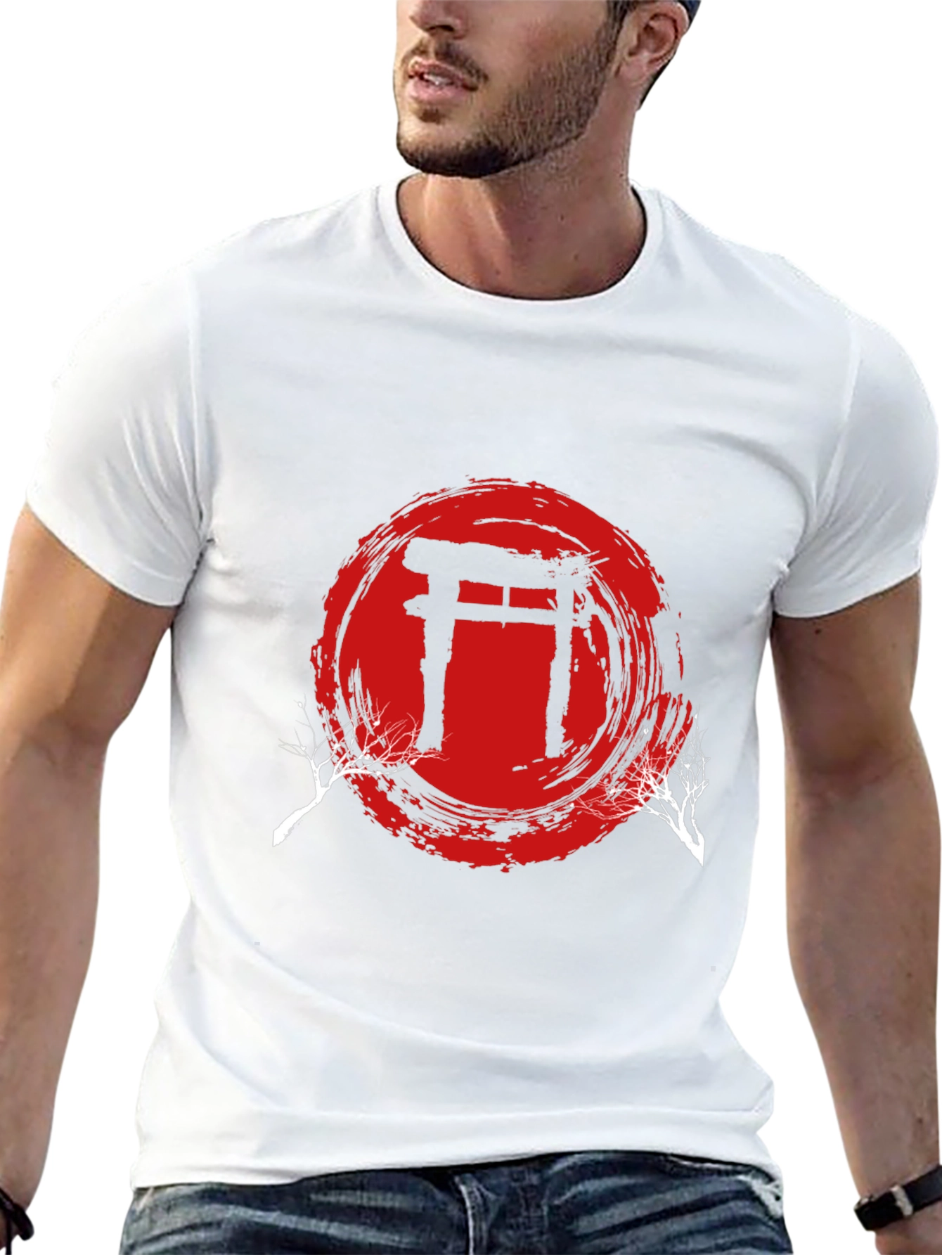 Black Japanese Torii Gate T-Shirt view 13