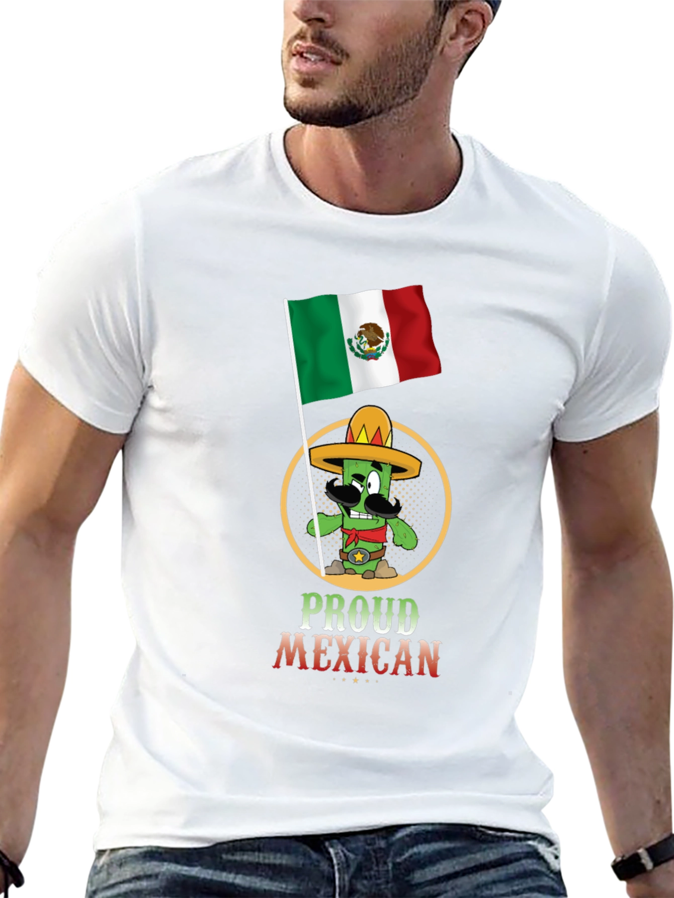 Black Proud Mexican T-Shirt - Cactus Graphic Tee view 13