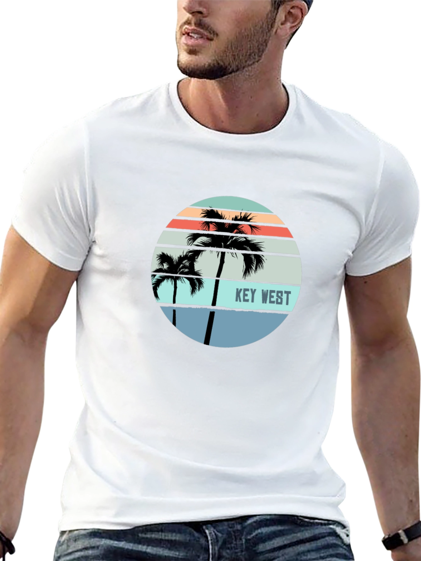 Black Key West Palm Tree Graphic Tee - Island Style view 13