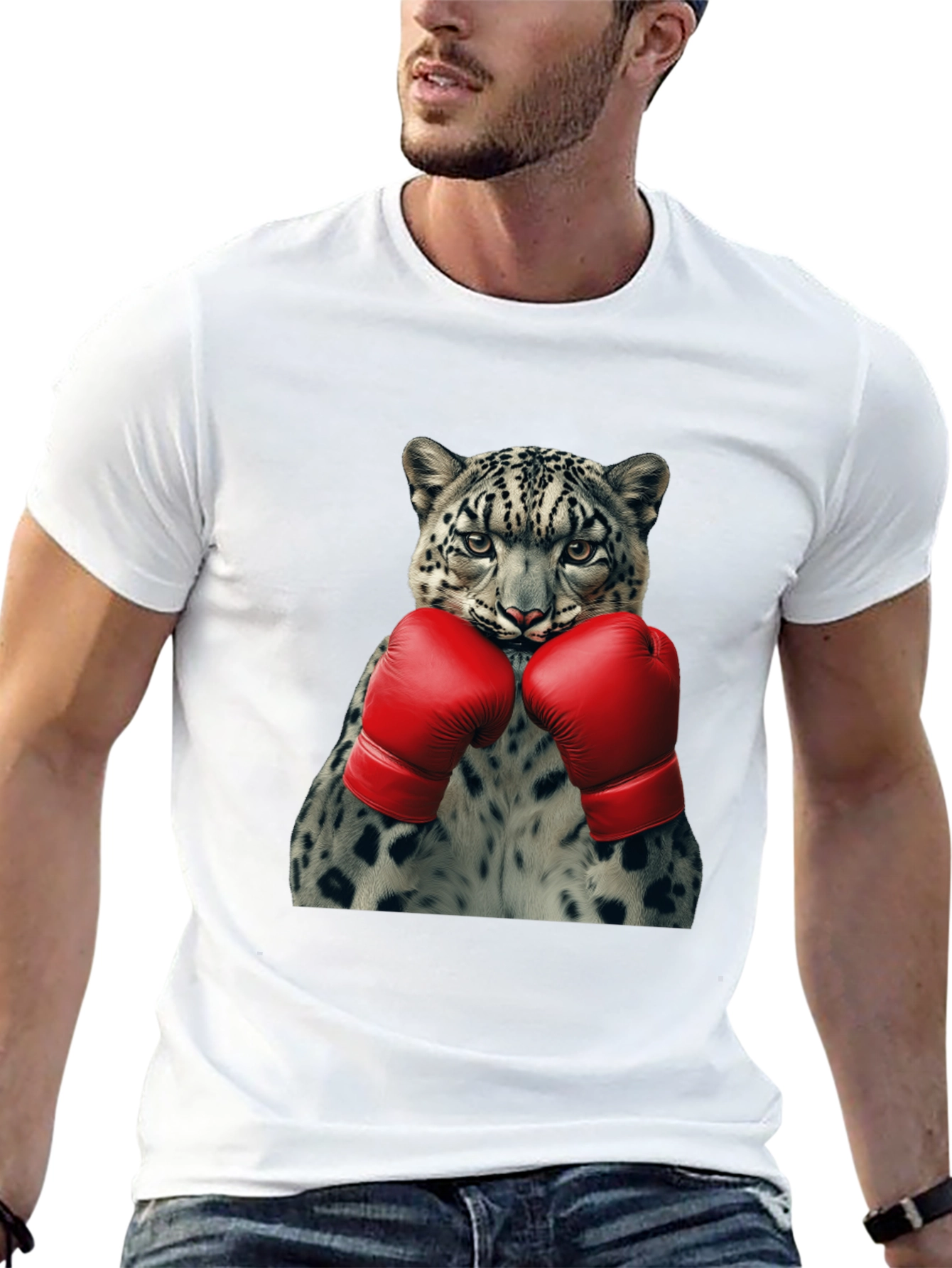 Black Leopard Boxer Graphic Tee - Punchy Style! view 13