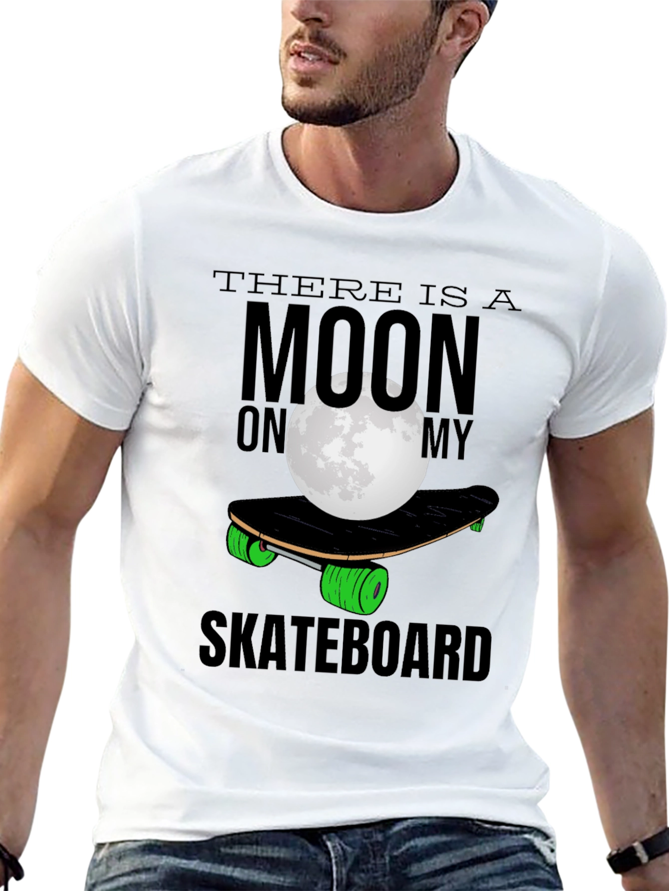 Black Moon Skateboard T-Shirt - Unique Graphic Tee view 13