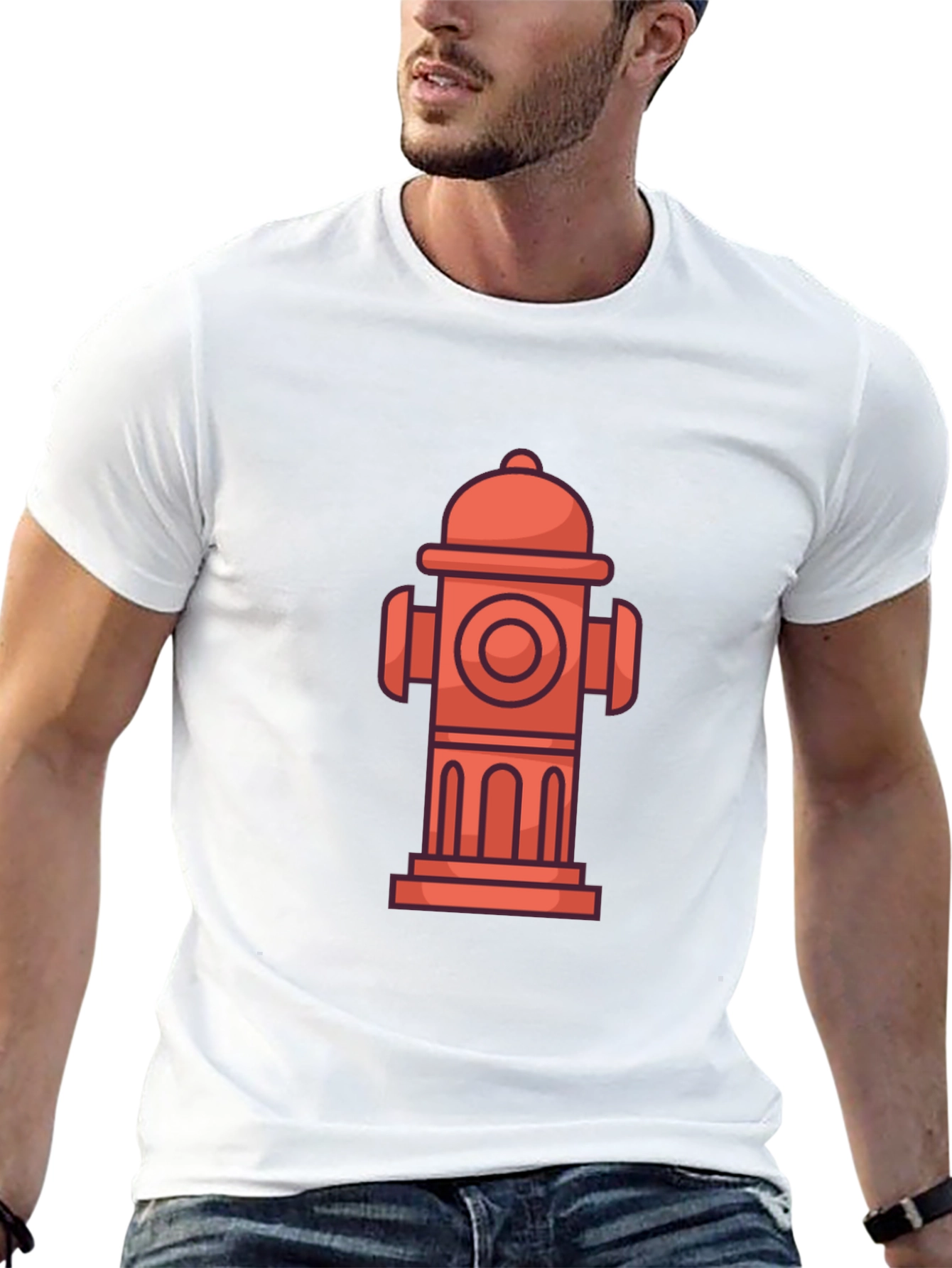 Black Fire Hydrant Graphic Tee - Cool Cartoon Style view 13