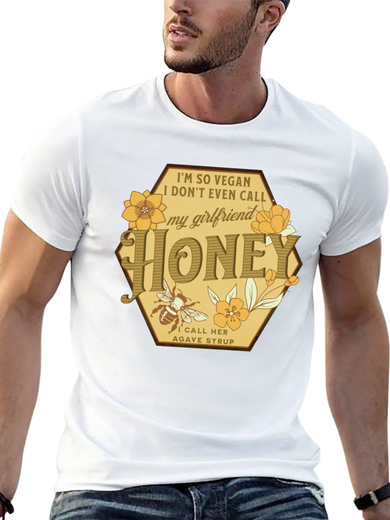 Black Vegan Honey Girlfriend Graphic T-Shirt view 13