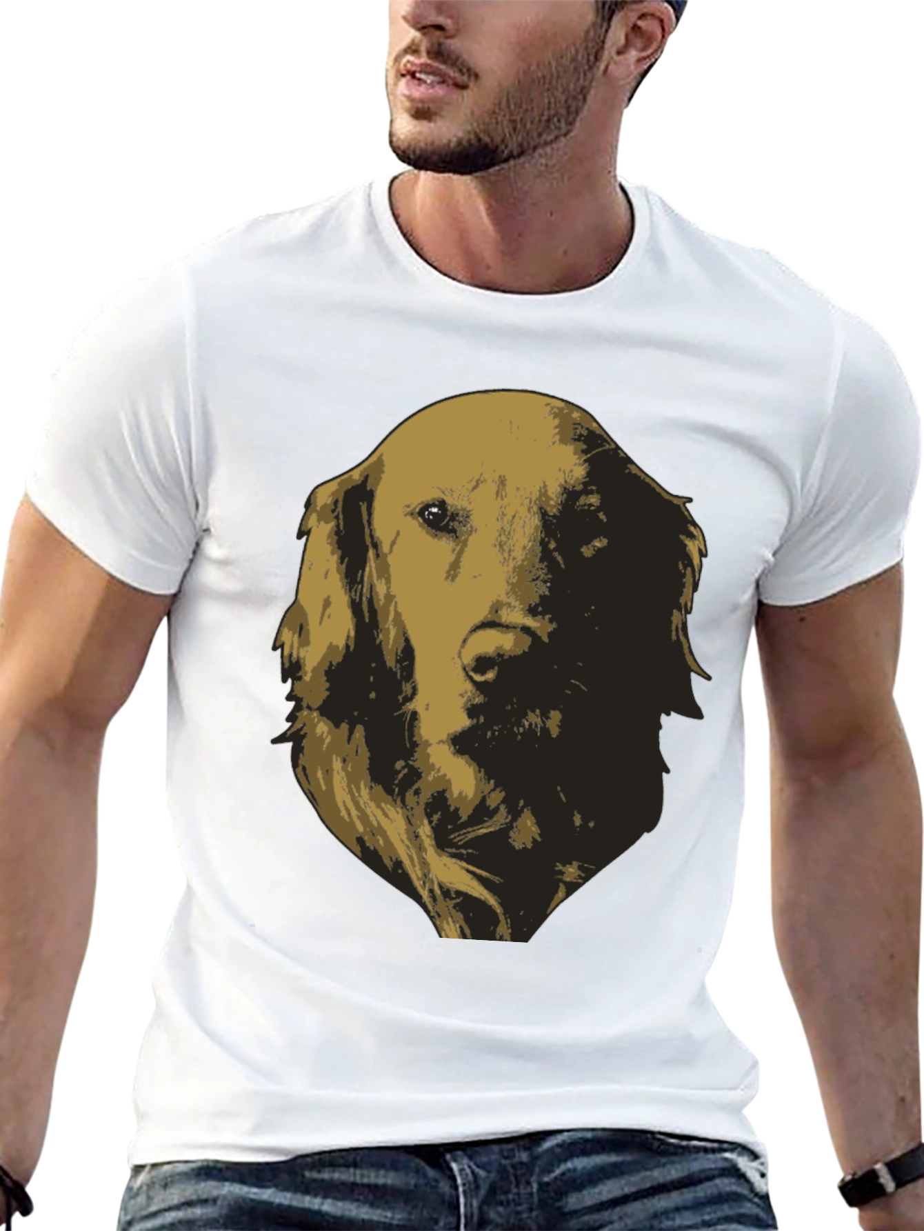 Black Golden Retriever Dog Graphic Tee view 13