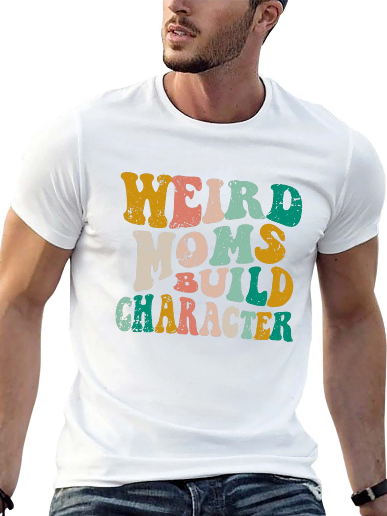 Black Weird Moms Build Character Graphic Tee view 13
