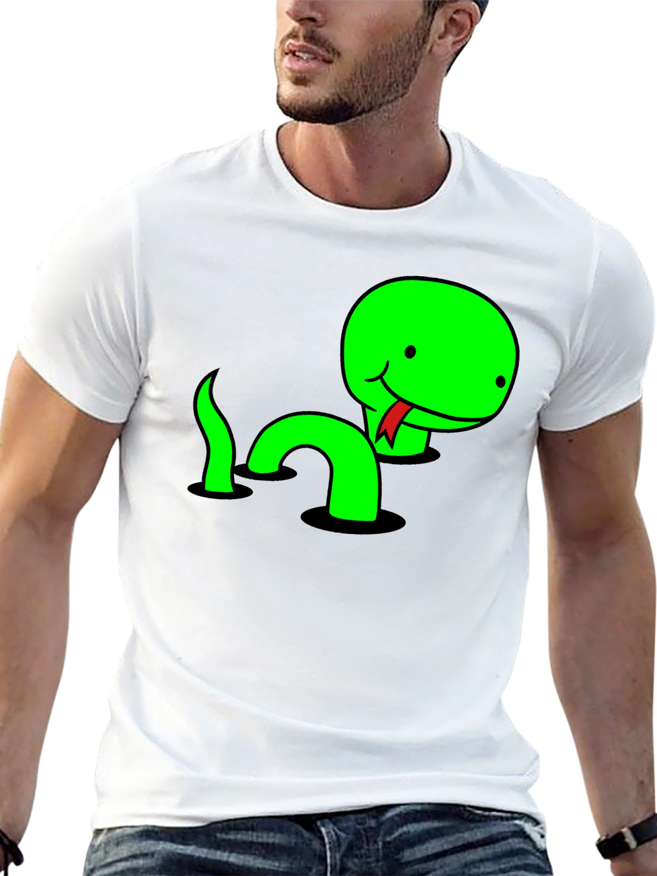 Black Funny Snake T-Shirt - Cute Cartoon Reptile Tee view 13