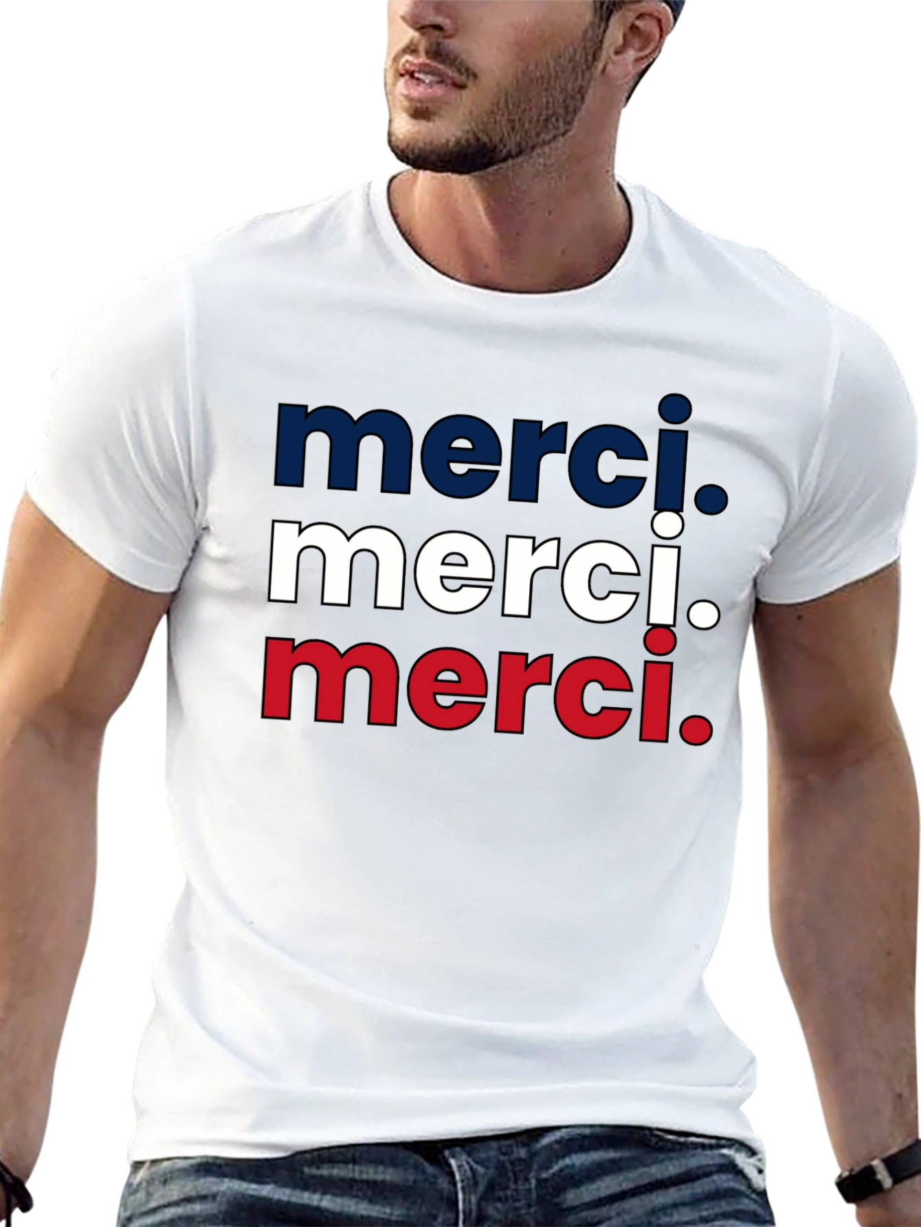 Black Merci Graphic Tee - Stylish French Thank You T-Shirt view 13