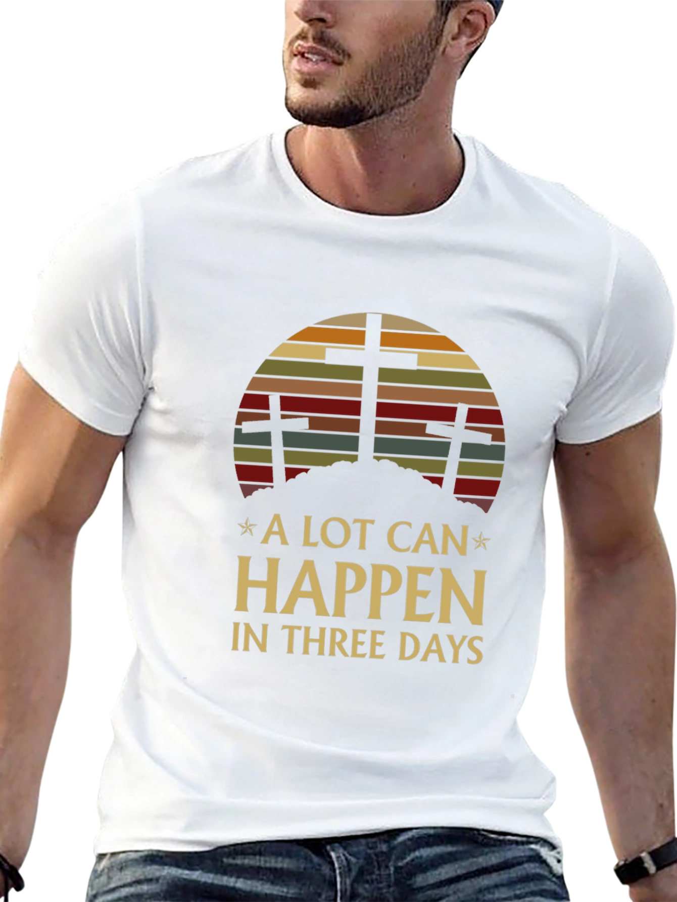 Black A Lot Can Happen In Three Days Graphic Tee view 13