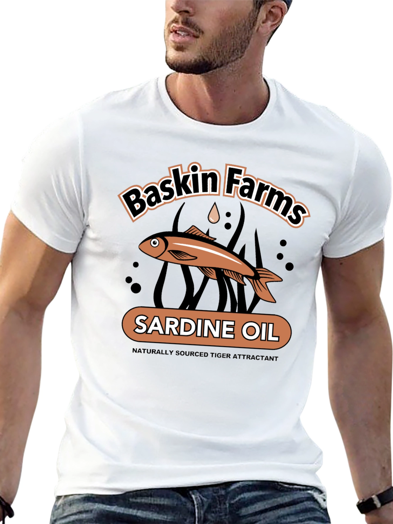 Black Baskin Farms Sardine Oil Graphic T-Shirt view 13