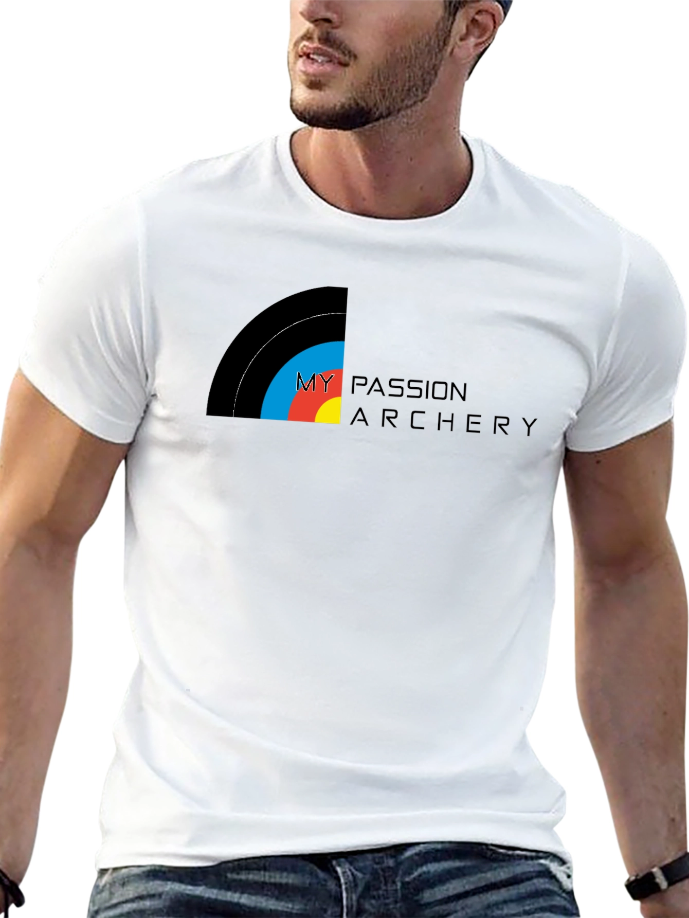 Black Archery Passion T-Shirt - Black Cotton Tee for Archers view 13