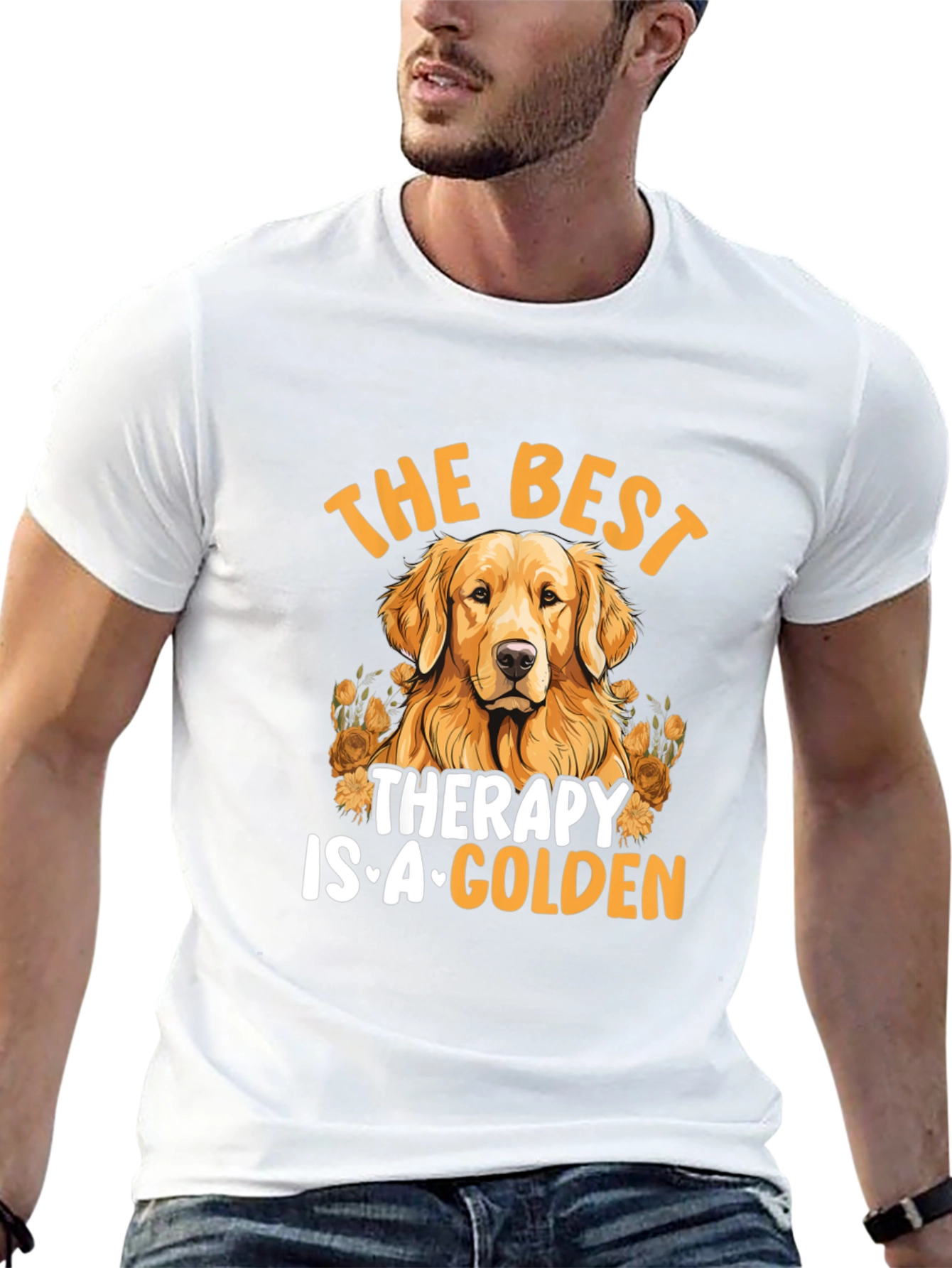 Best Therapy Golden Dog Graphic Tee - 13