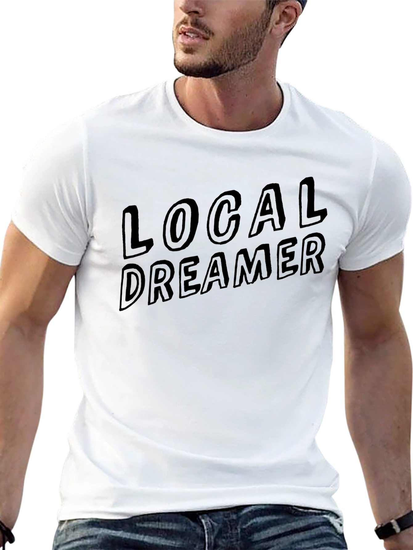 Black Local Dreamer Graphic T-Shirt - Men's Crew Neck Tee view 13