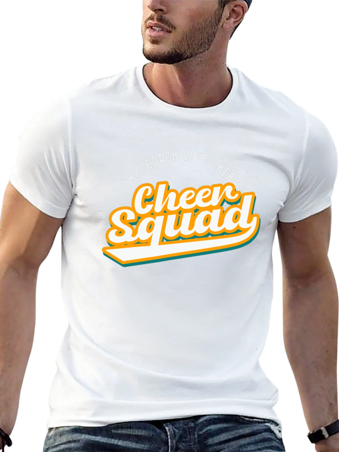 Black Cheer Squad Coach T-Shirt view 13
