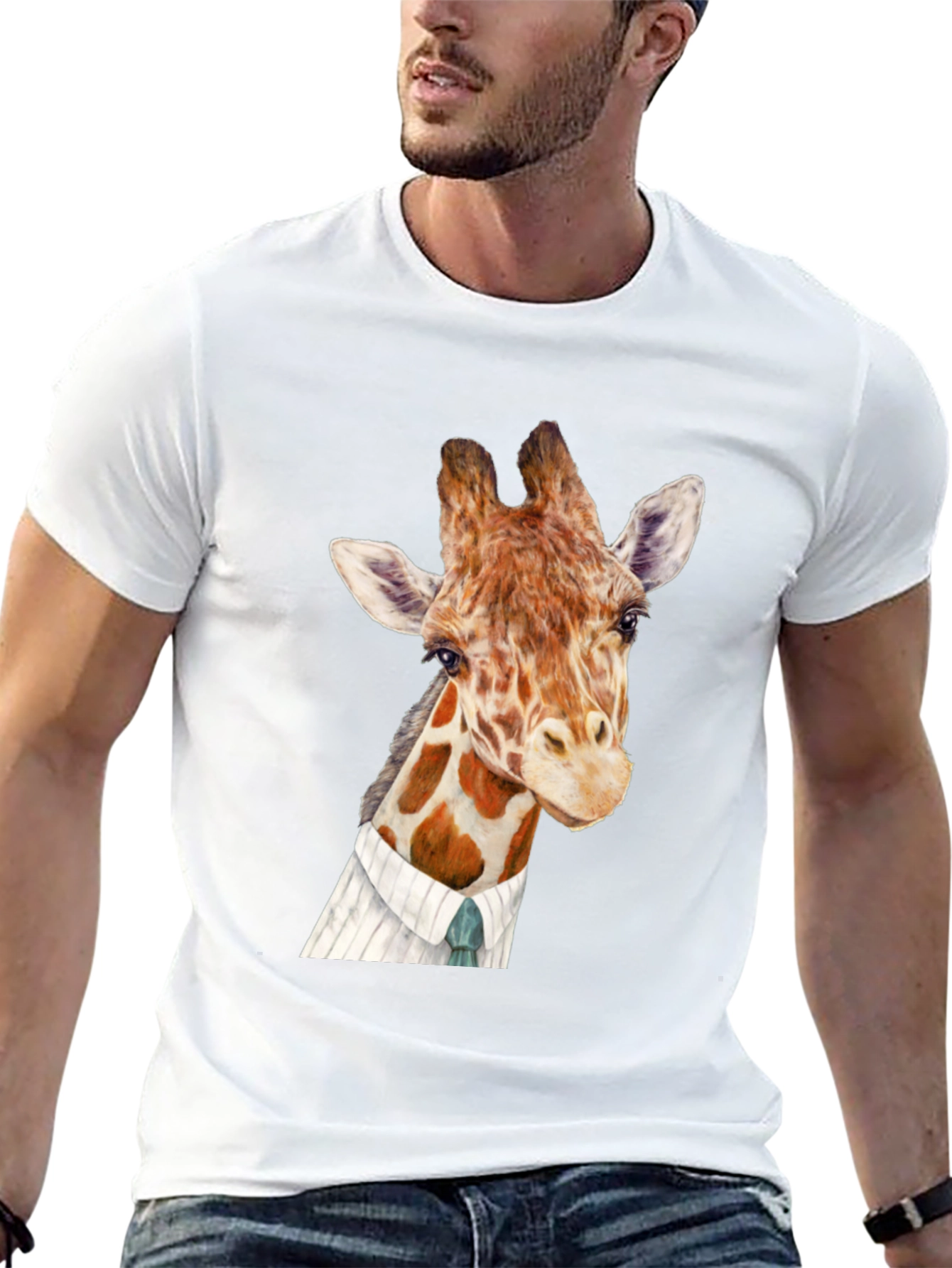 Giraffe in Suit Graphic T-Shirt - 13