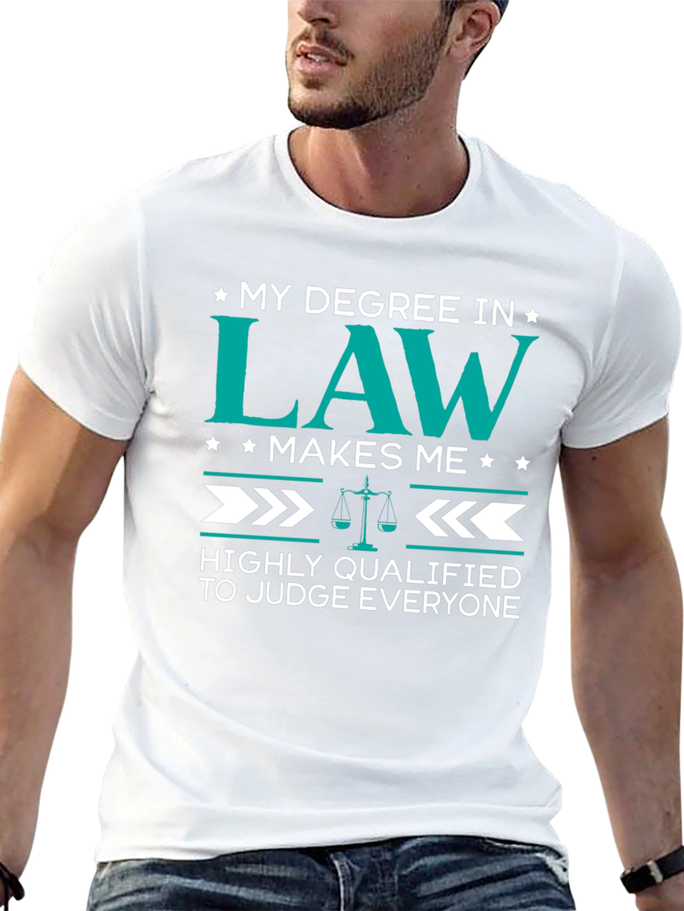 Black Law Degree Humor T-Shirt - Judge Everyone view 13
