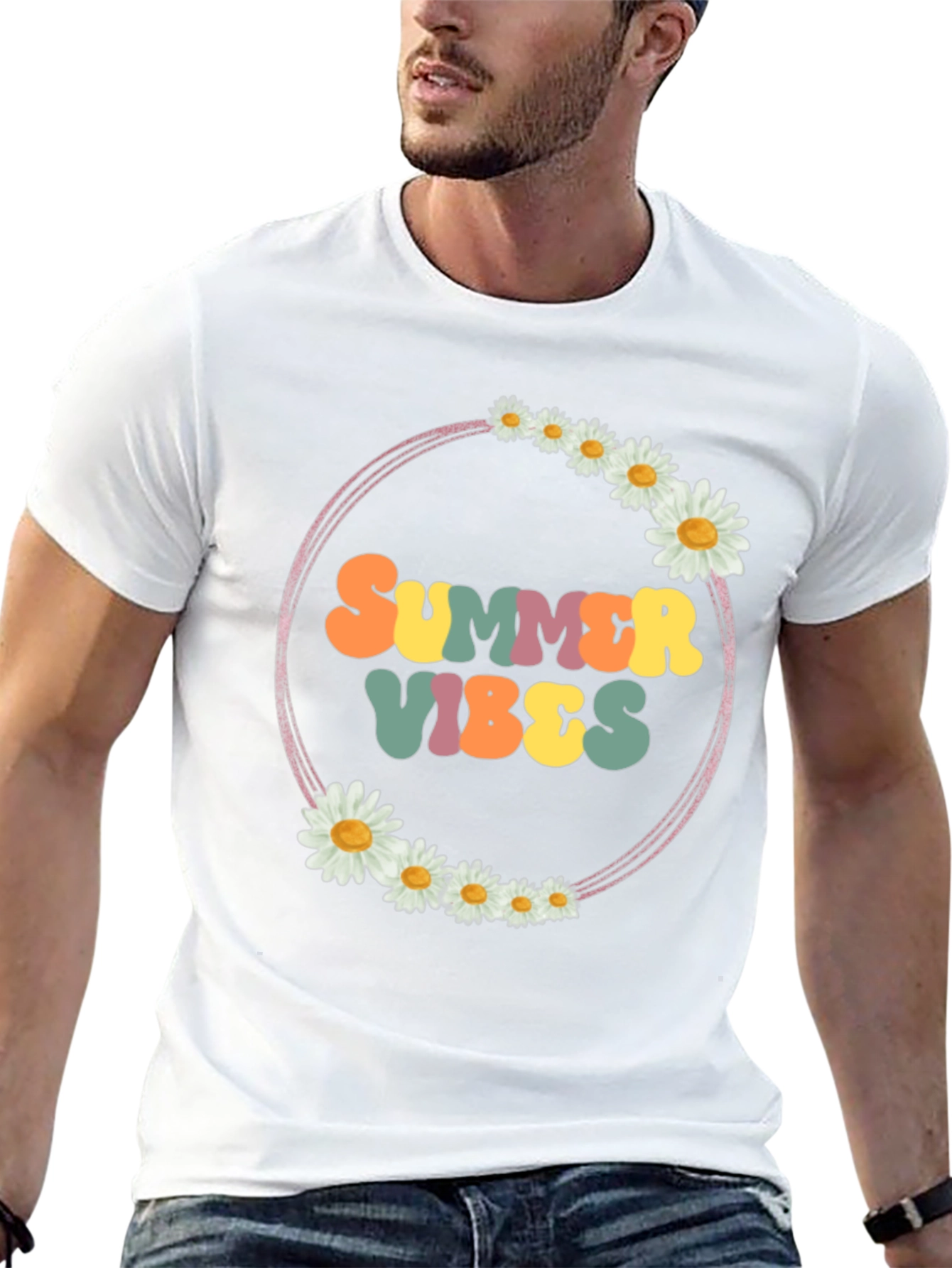 Black Summer Vibes Daisy Graphic Tee view 13