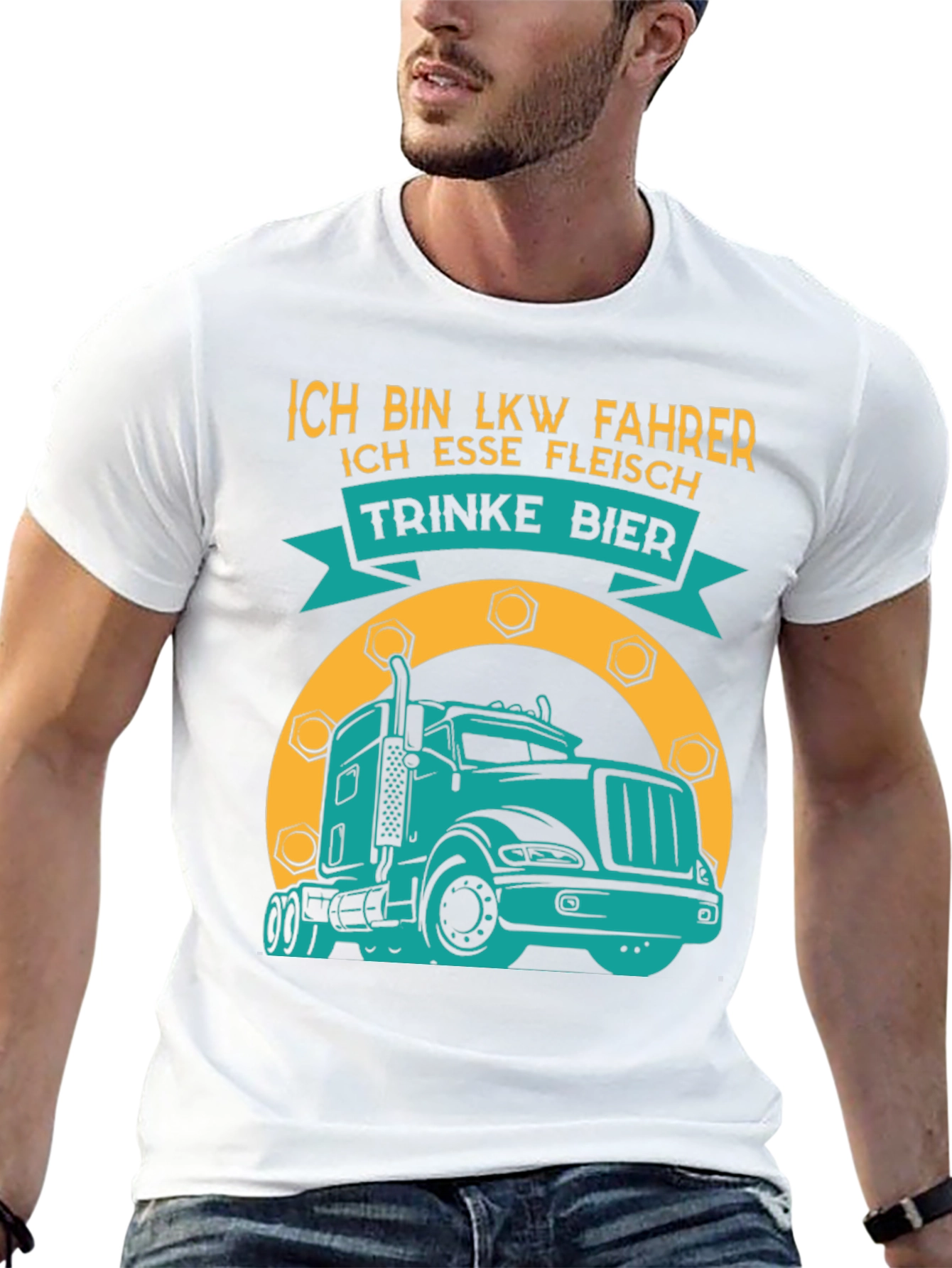 Black Trucker T-Shirt - I'm a Trucker I Eat Meat I Drink Beer view 13