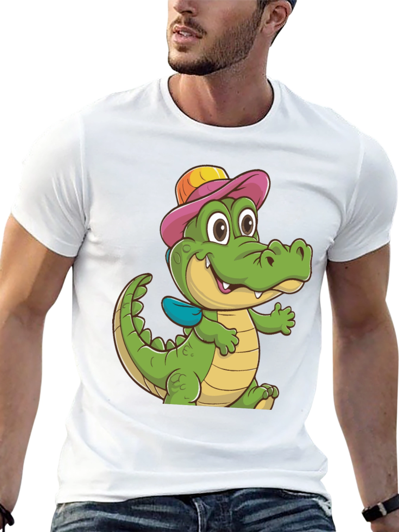 Black Cartoon Alligator T-Shirt view 13