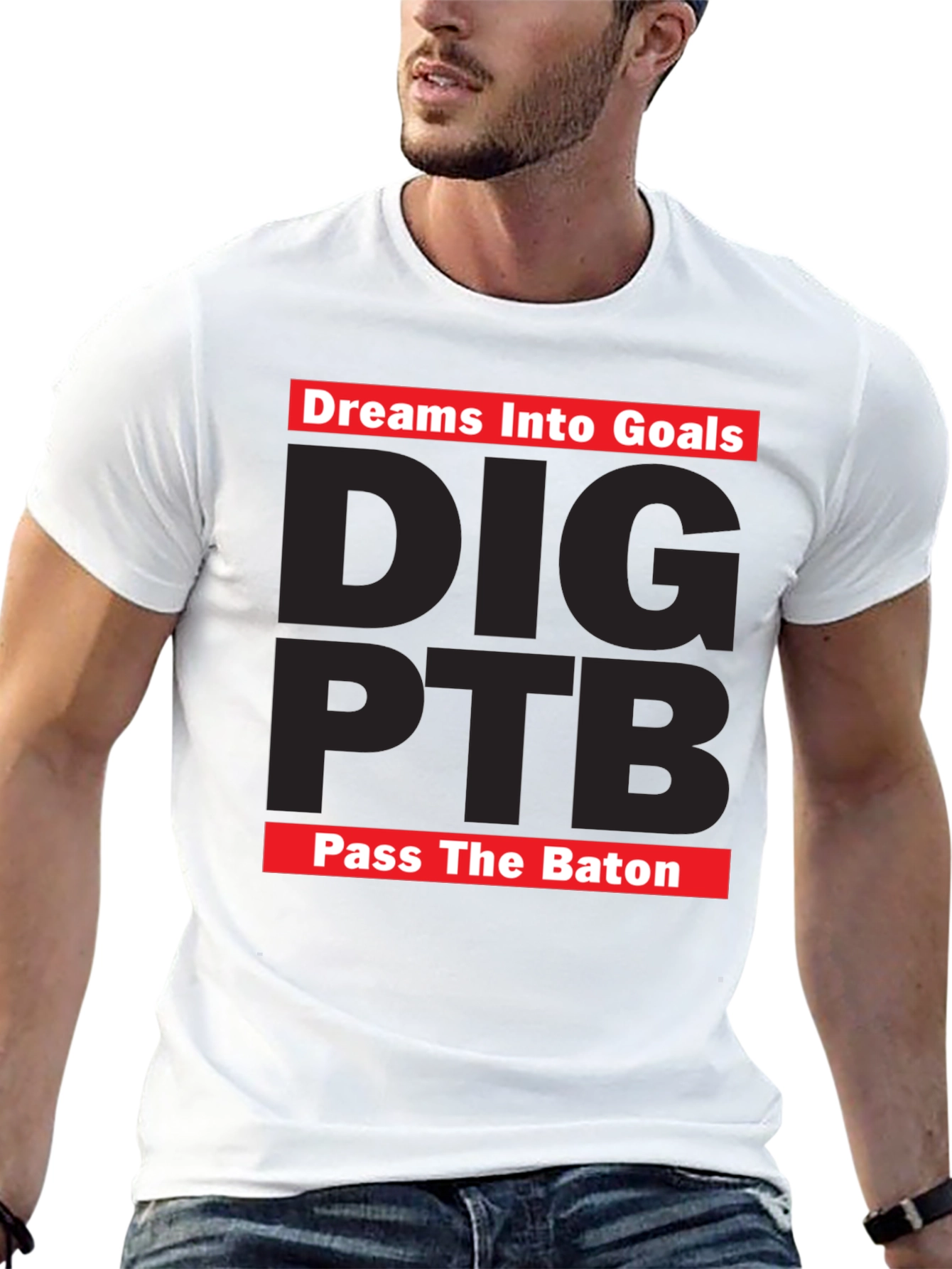 Black Dreams Into Goals T-Shirt - DIG PTB Pass The Baton view 13