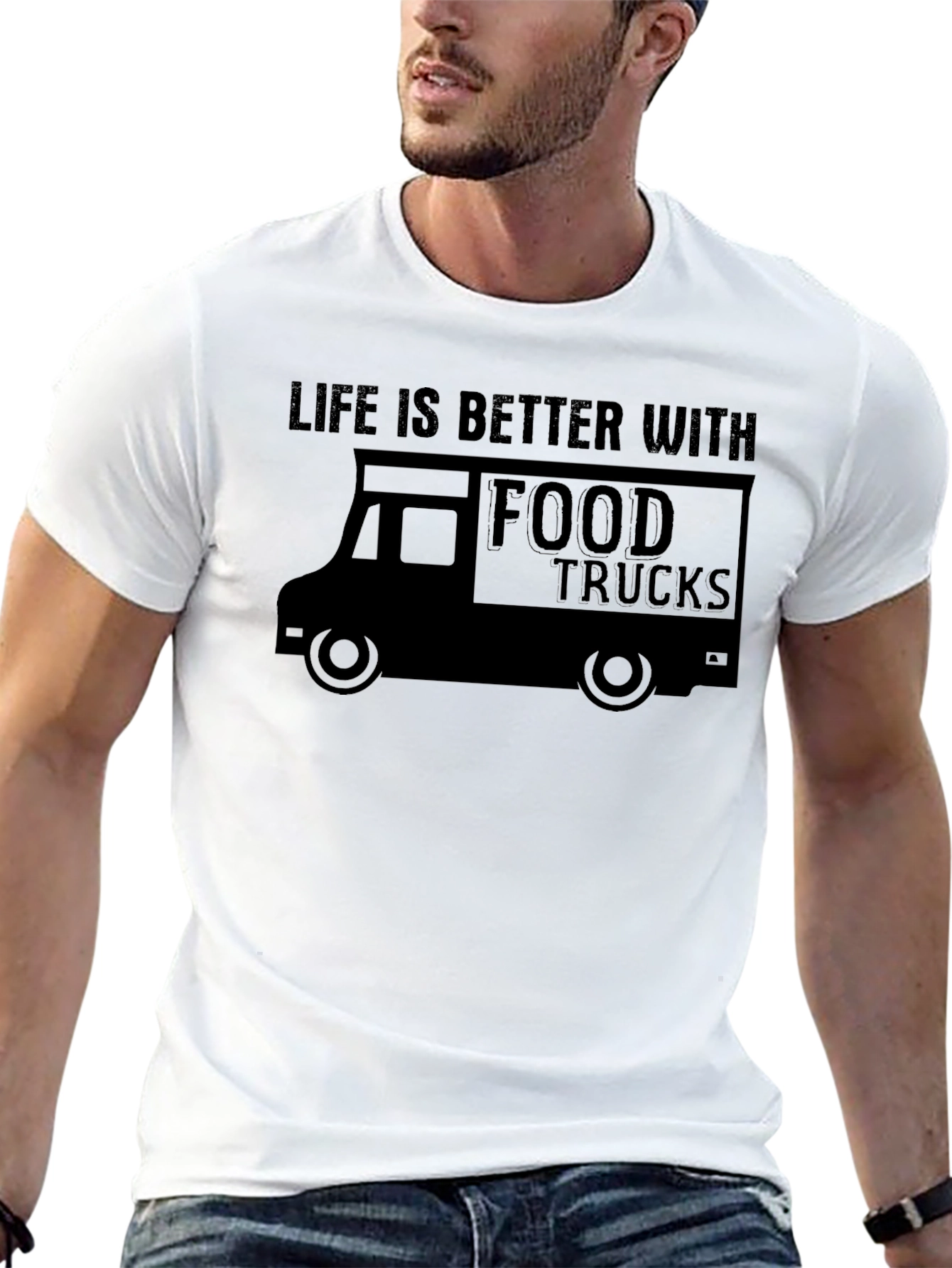 Life is Better With Food Trucks Black T-Shirt - 13