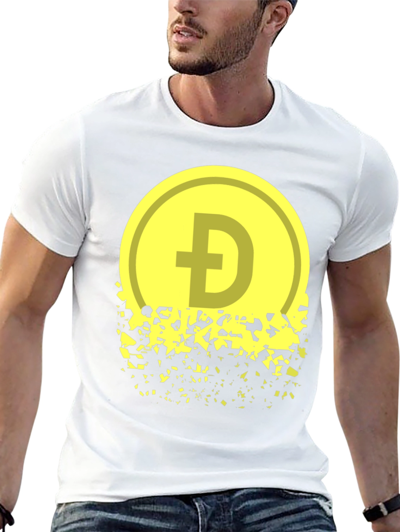 Black Dogecoin Fading Graphic Tee - Crypto Inspired Apparel view 13