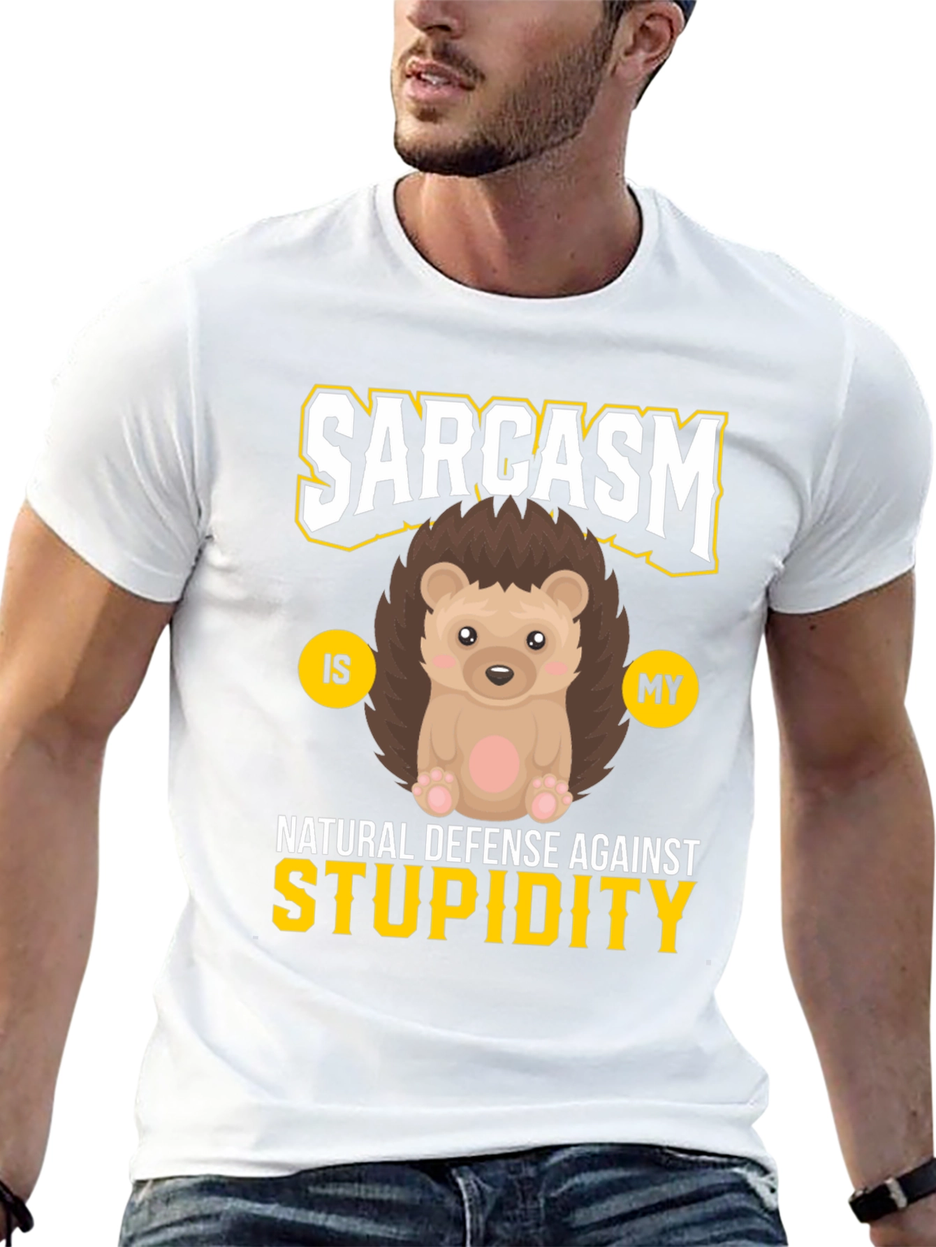 Black Sarcasm Hedgehog T-Shirt view 13