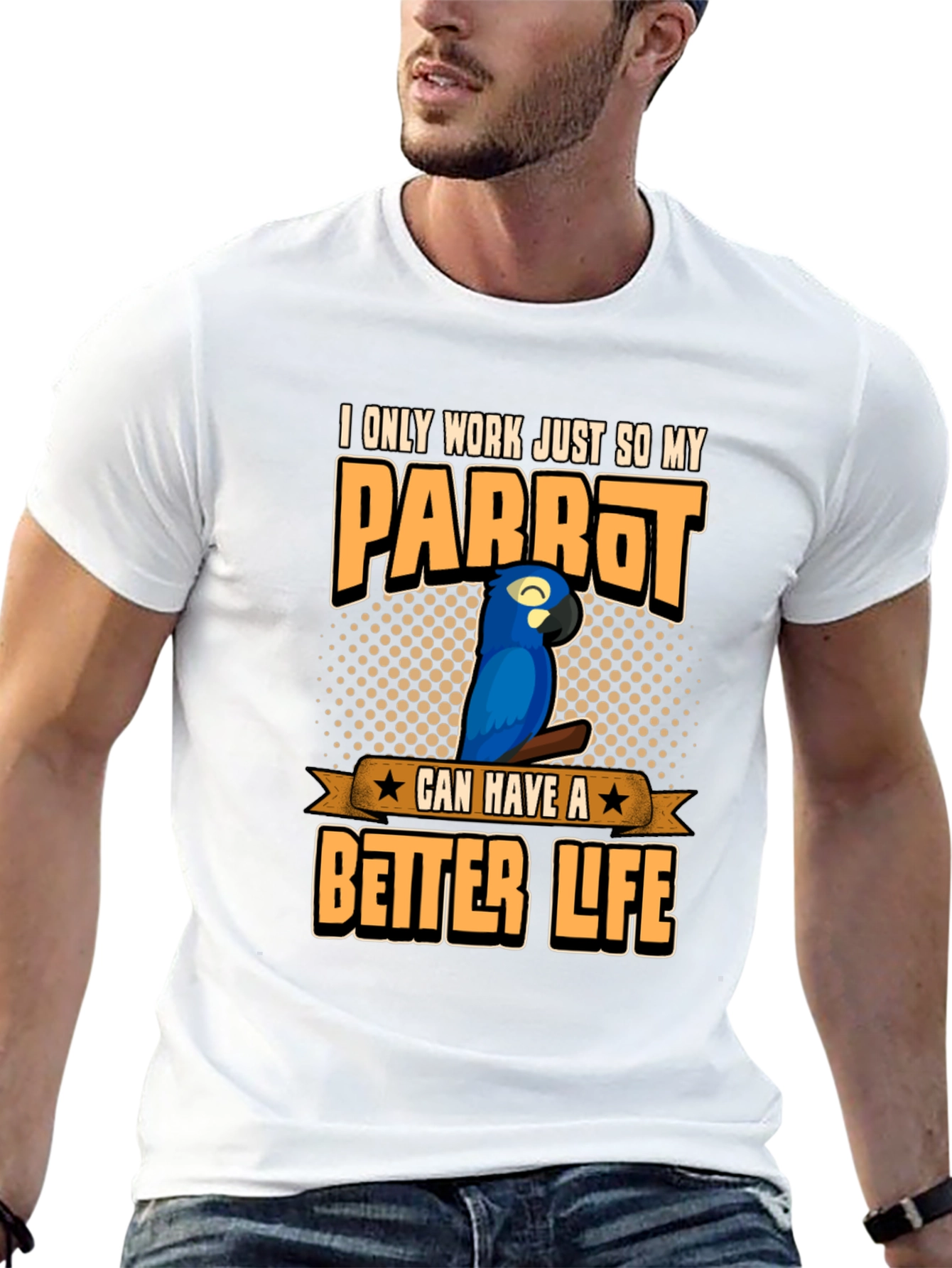 Black Parrot Lover Graphic T-Shirt view 13