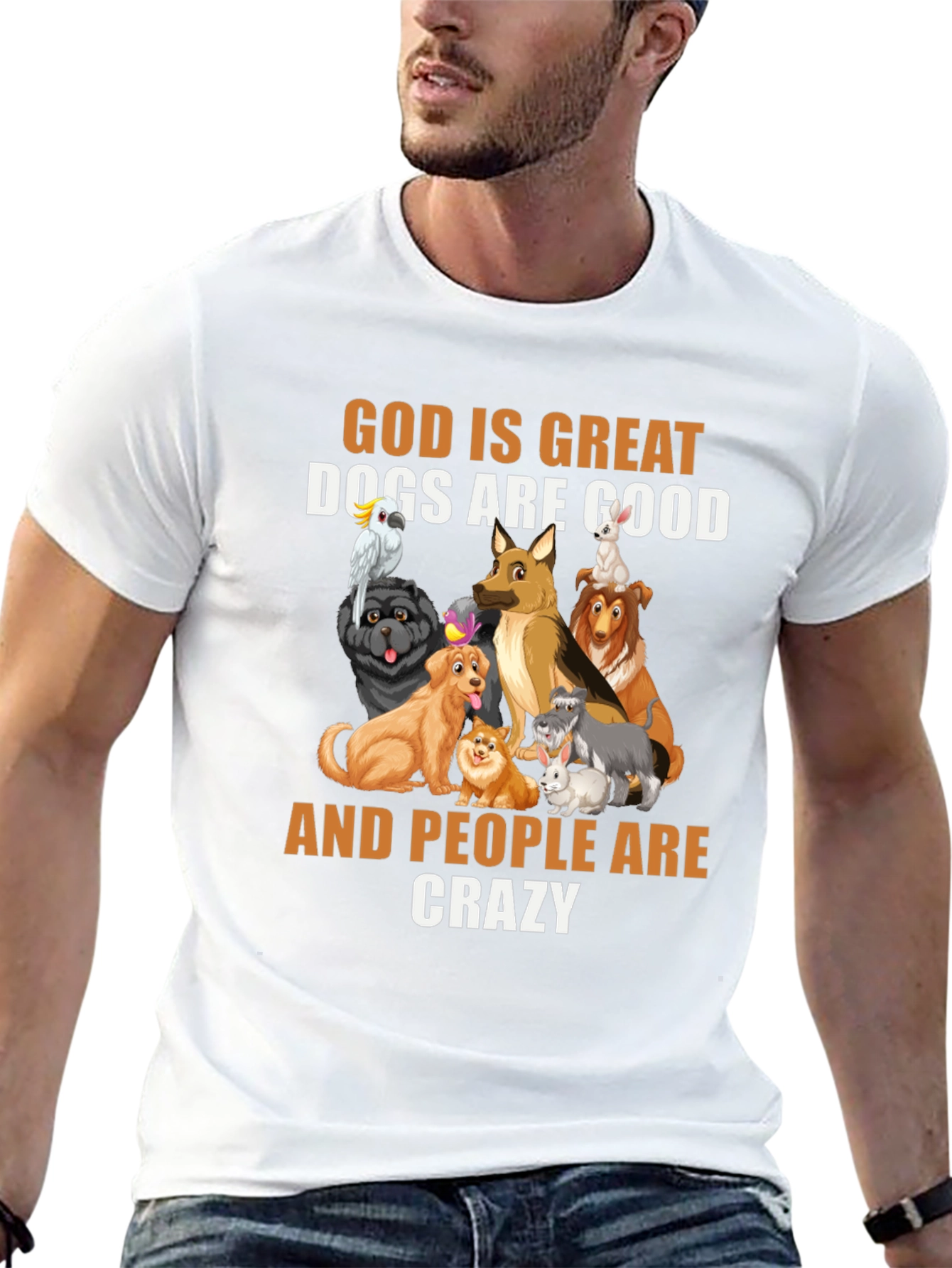Black God Is Great Dogs Are Good T-Shirt view 13