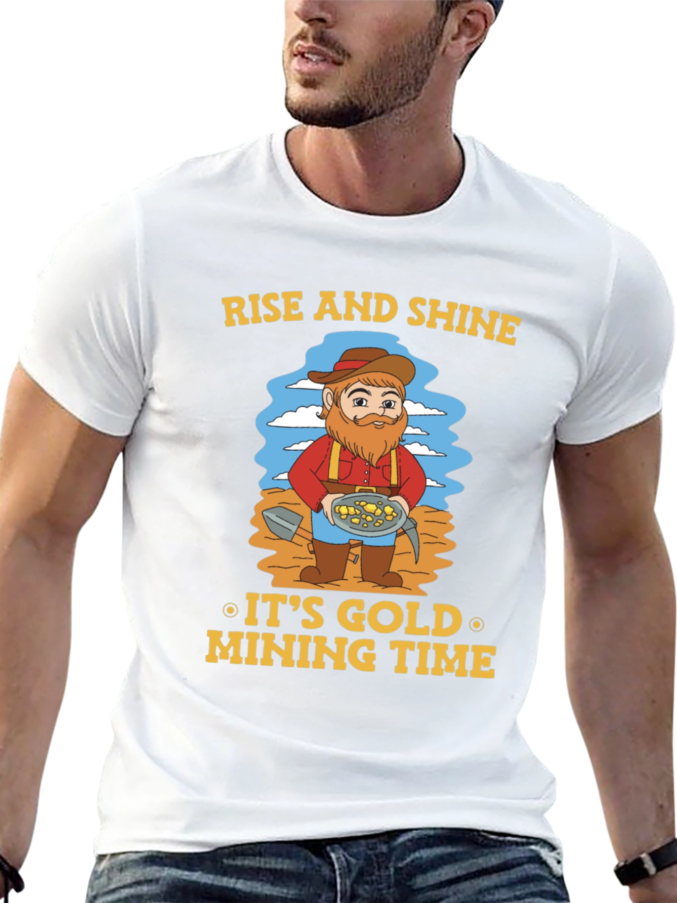 Black Rise and Shine Gold Mining T-Shirt view 13