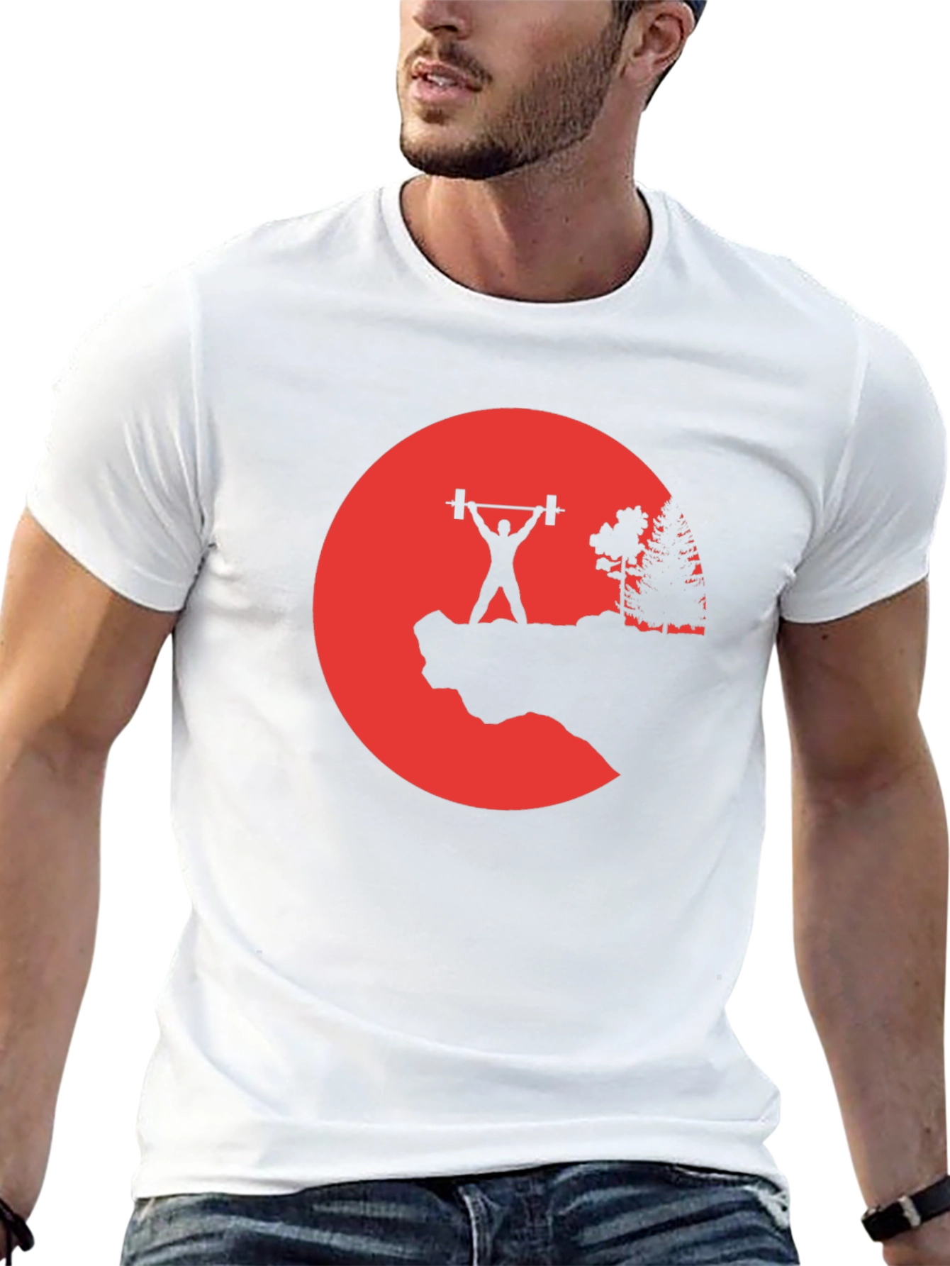 Black Weightlifting Silhouette Graphic T-Shirt view 13