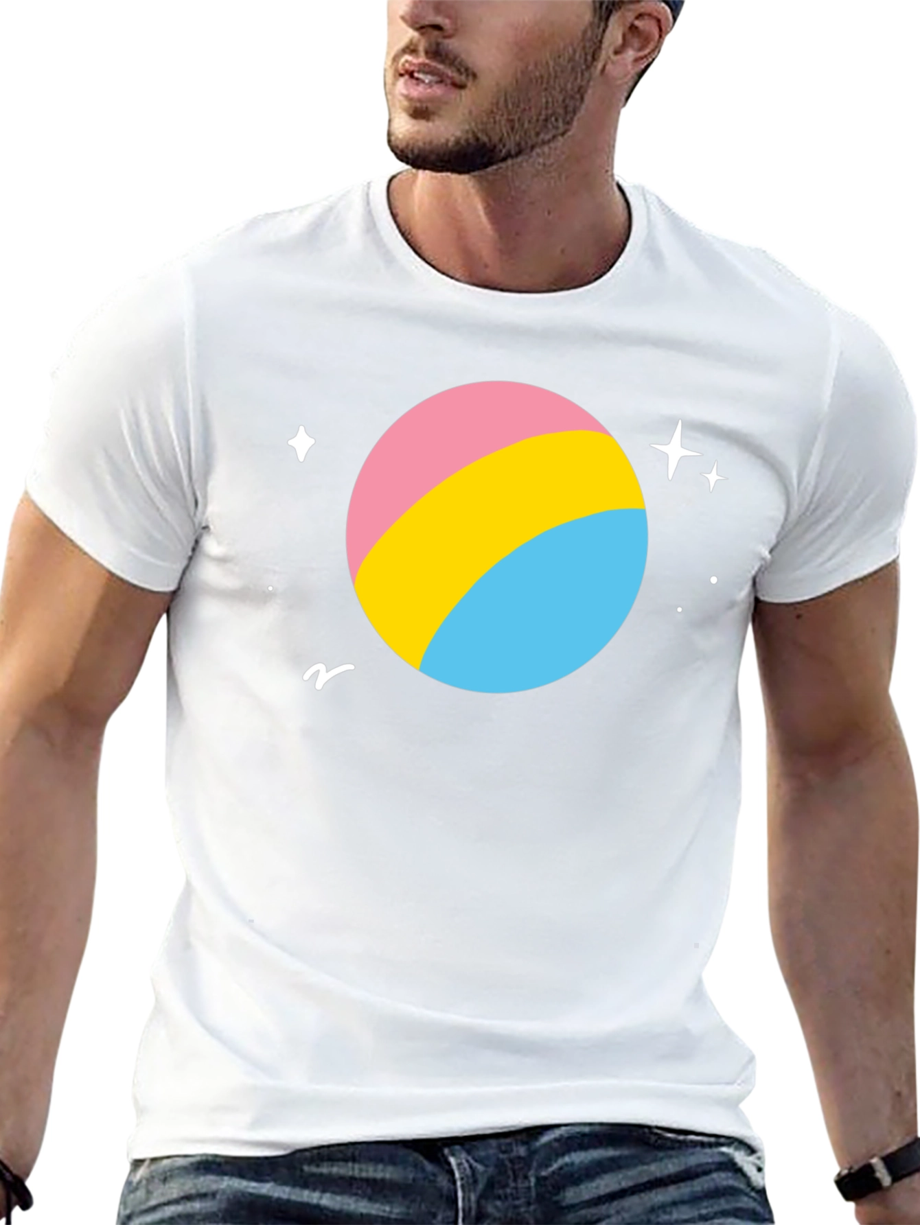 Black Pansexual Pride Planet T-Shirt - Black view 13