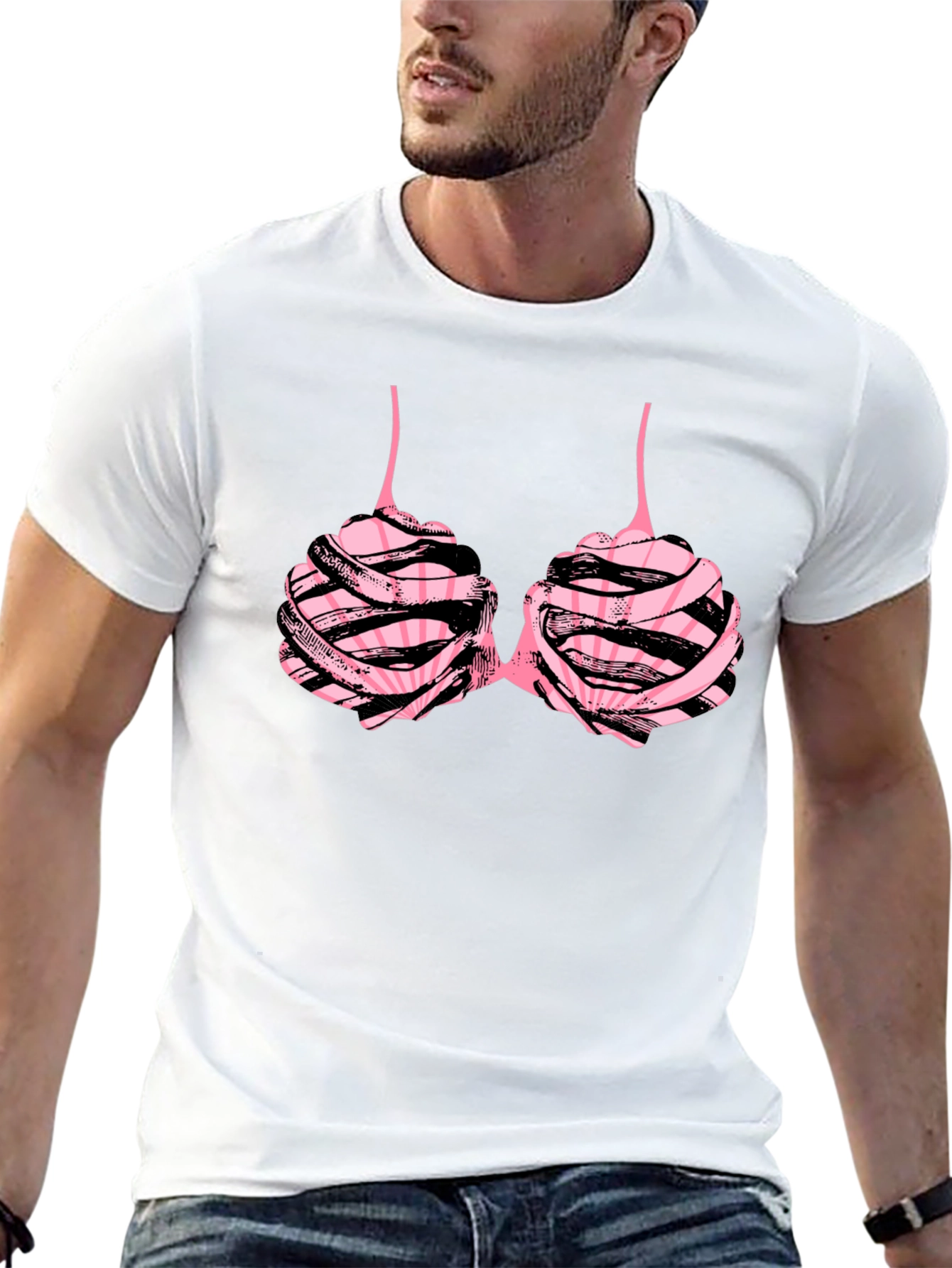 Black Funny Bra T-Shirt view 13