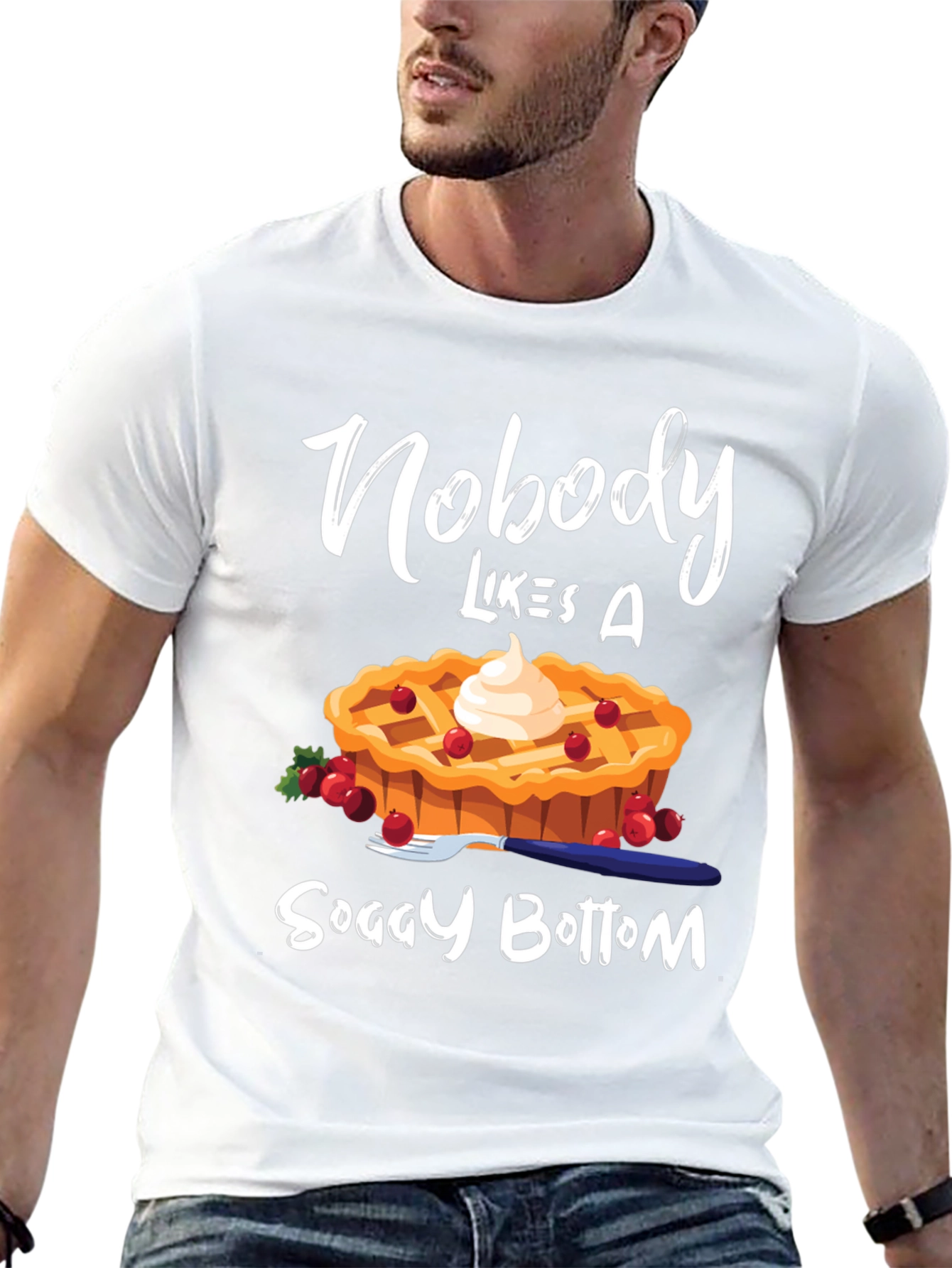 Black Nobody Likes A Soggy Bottom T-Shirt view 13