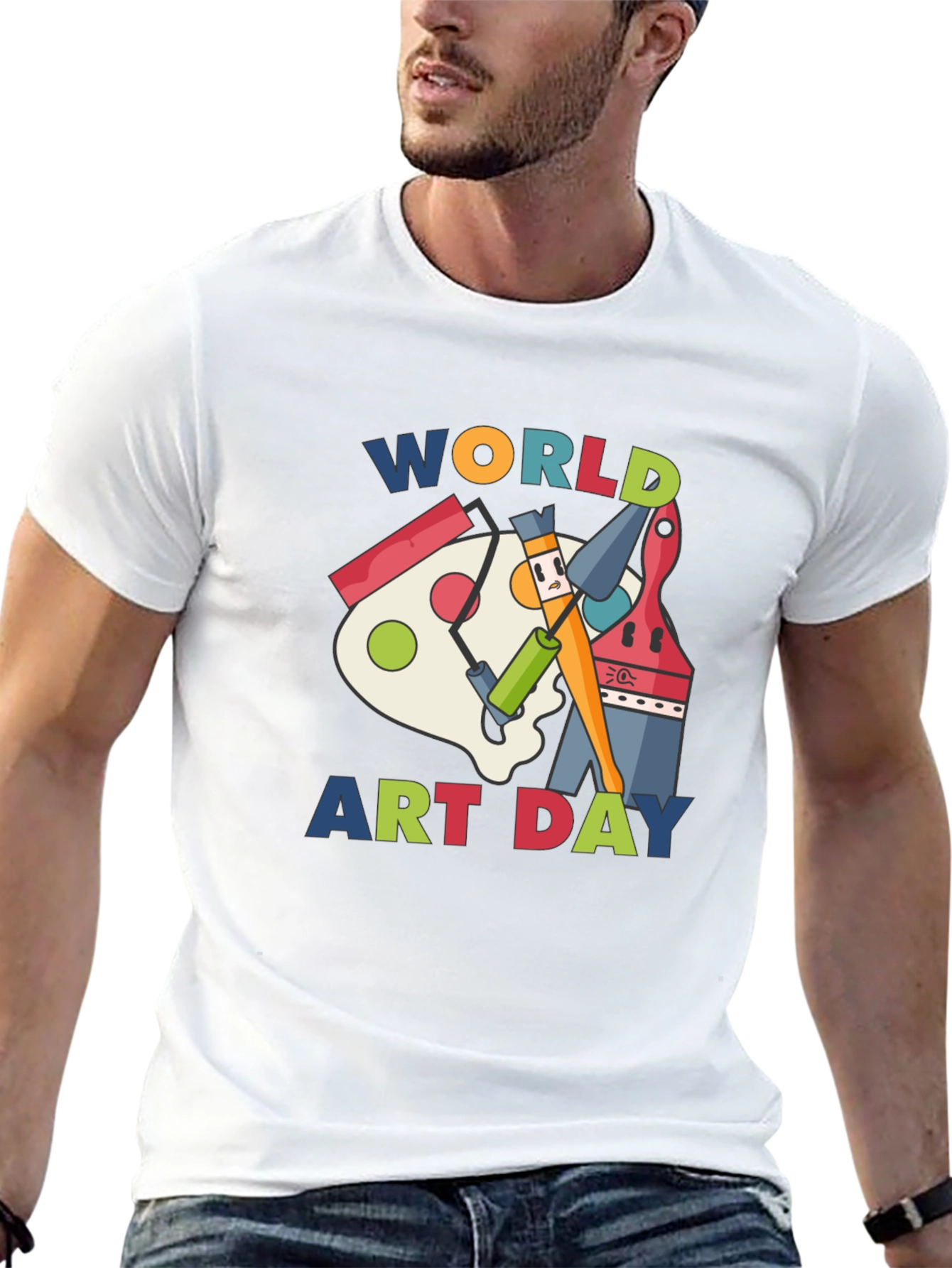 Black World Art Day Black T-Shirt view 13