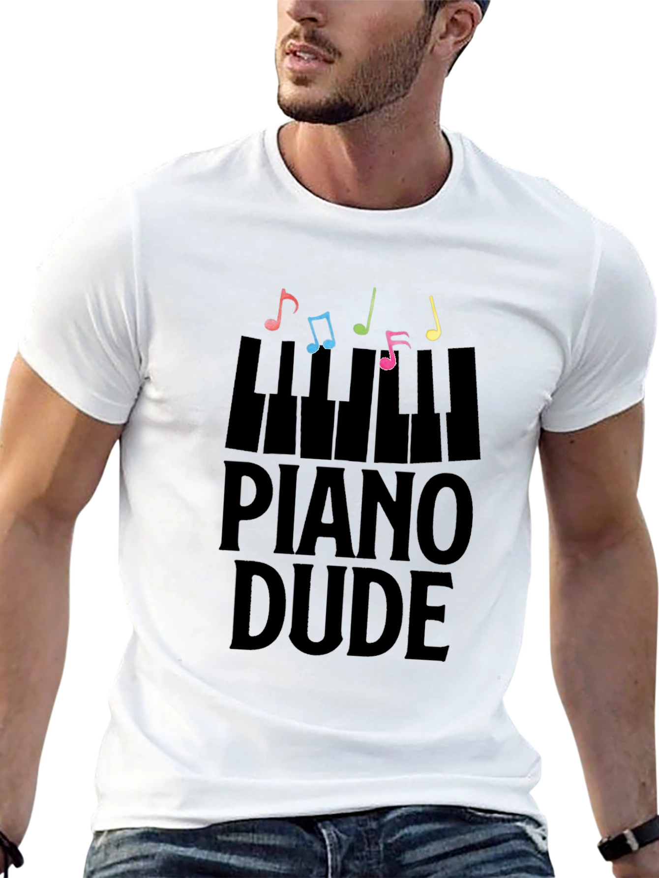 Black Piano Dude Black Graphic Tee view 13