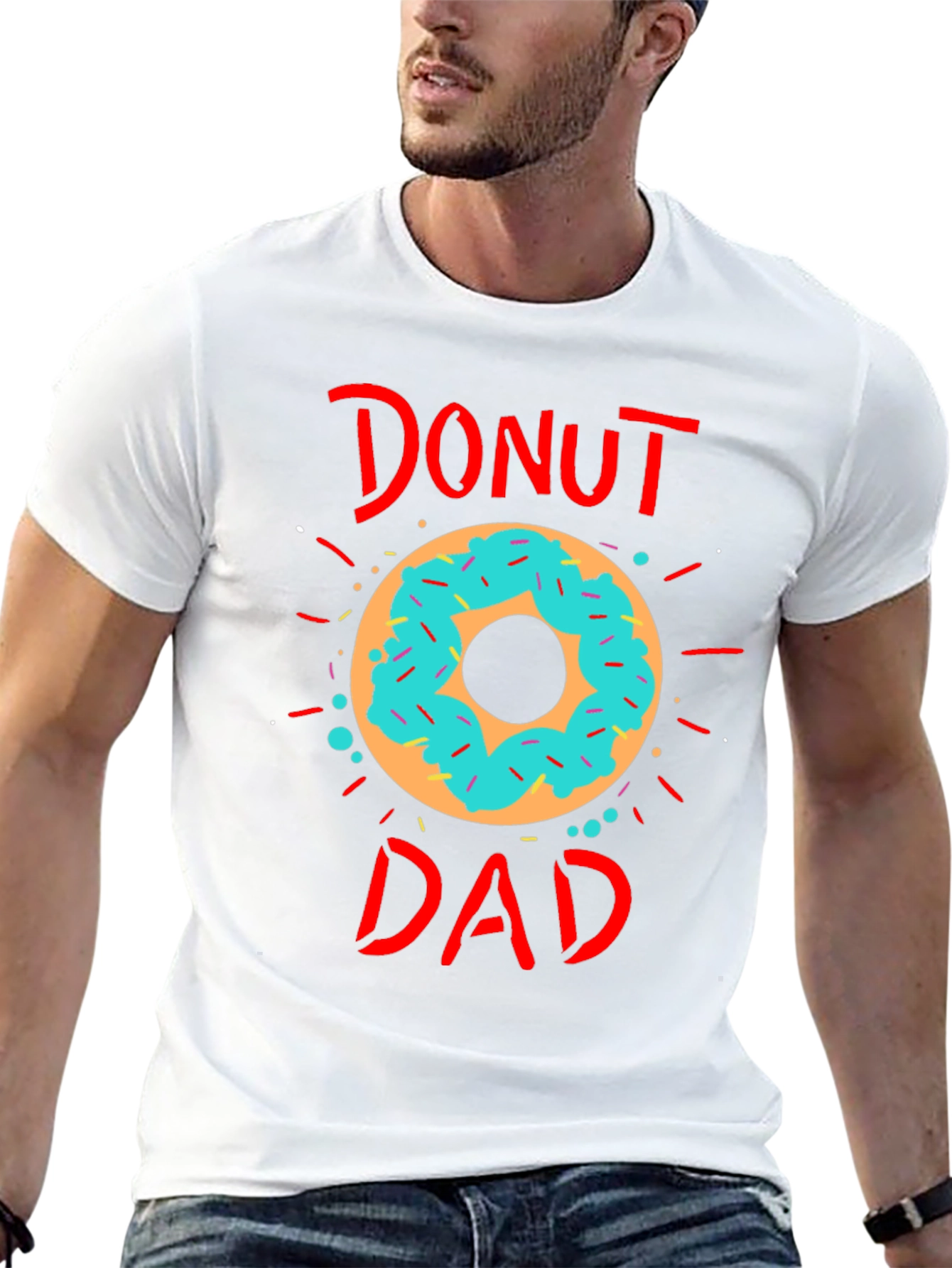 Black Donut Dad T-Shirt - Father's Day Tee view 13