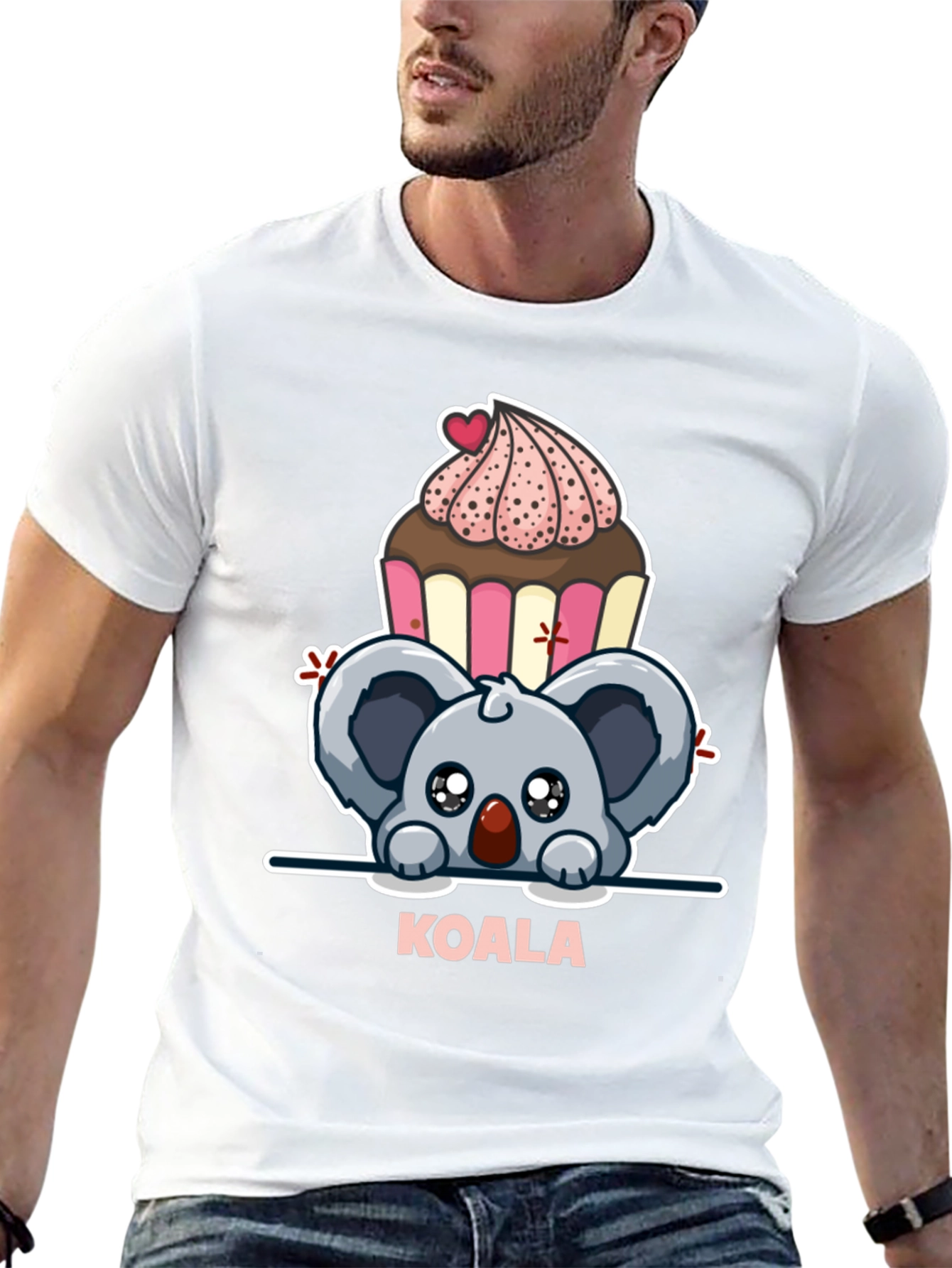 Black Koala & Cupcake Graphic Tee - Sweet Kawaii Style view 13