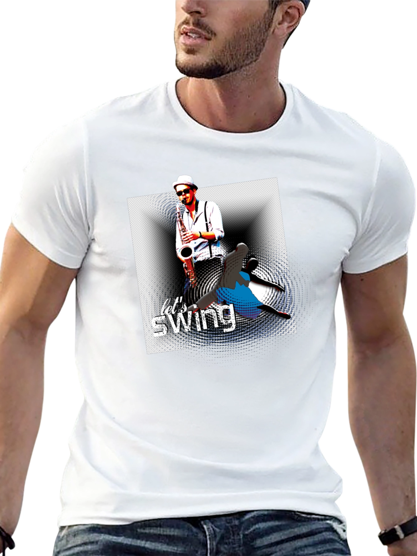 Black Let's Swing Graphic T-Shirt - Black view 13