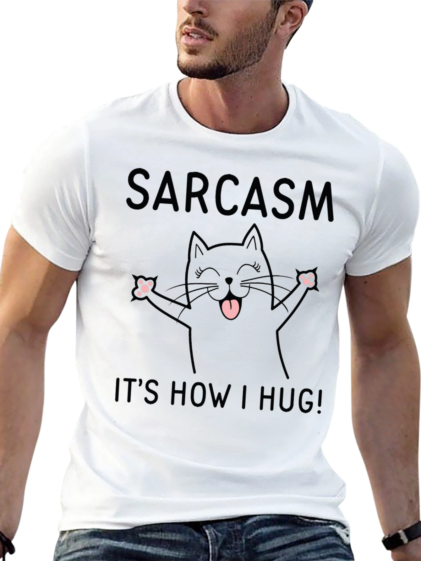 Black Sarcasm It's How I Hug T-Shirt view 13