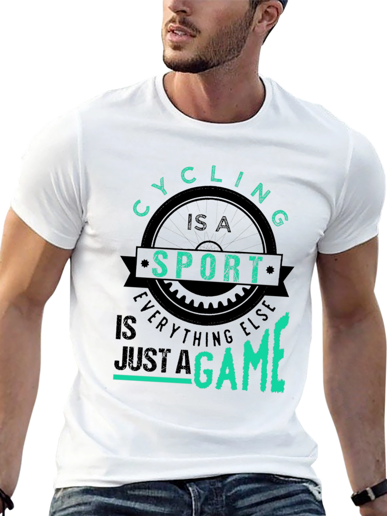 Black Cycling is a Sport T-Shirt view 13