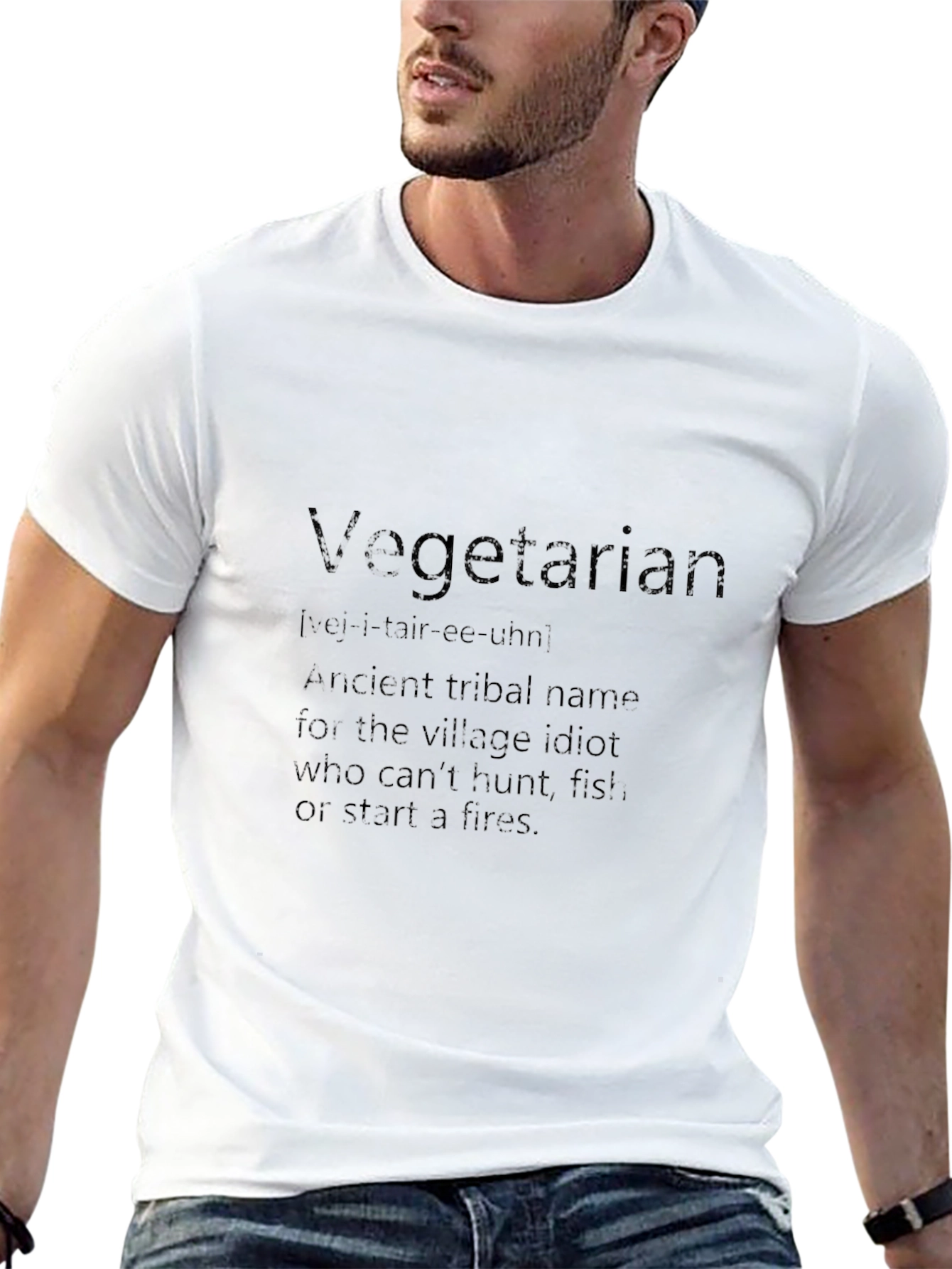 Black Vegetarian Definition Black Graphic T-Shirt view 13