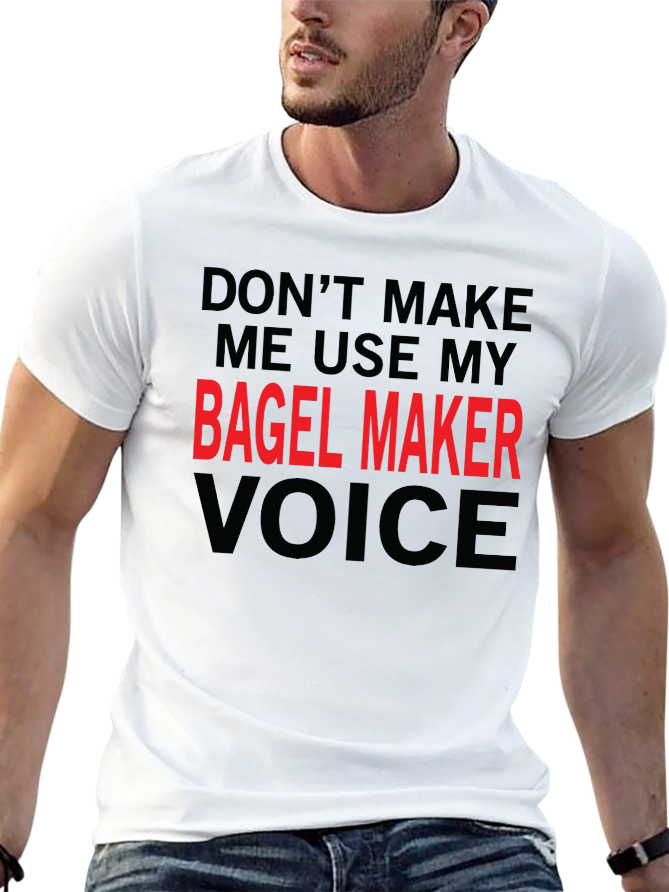 Black Bagel Maker Voice T-Shirt - Funny Graphic Tee view 13