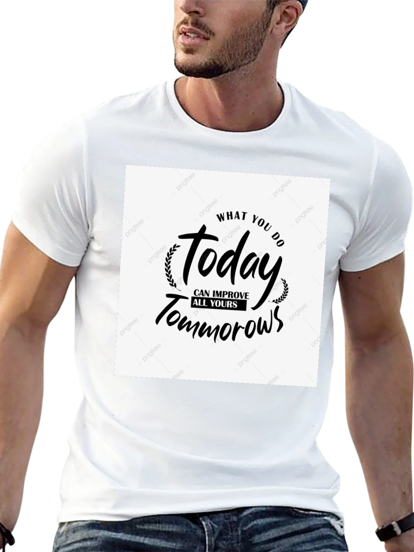 Black Motivational T-Shirt - Today Improves Tomorrows view 13