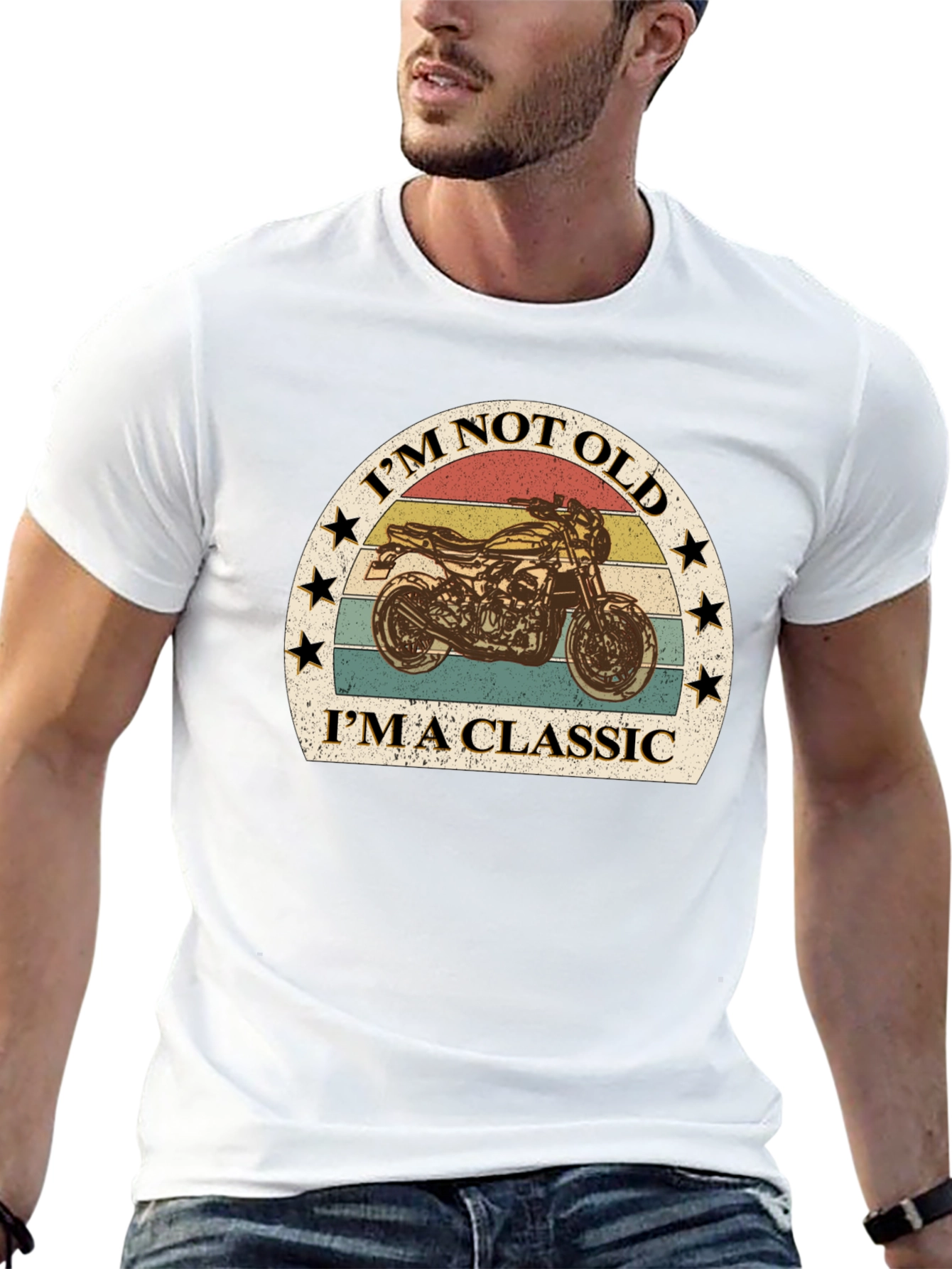 Black Classic Motorcycle Graphic Tee - I'm Not Old view 13