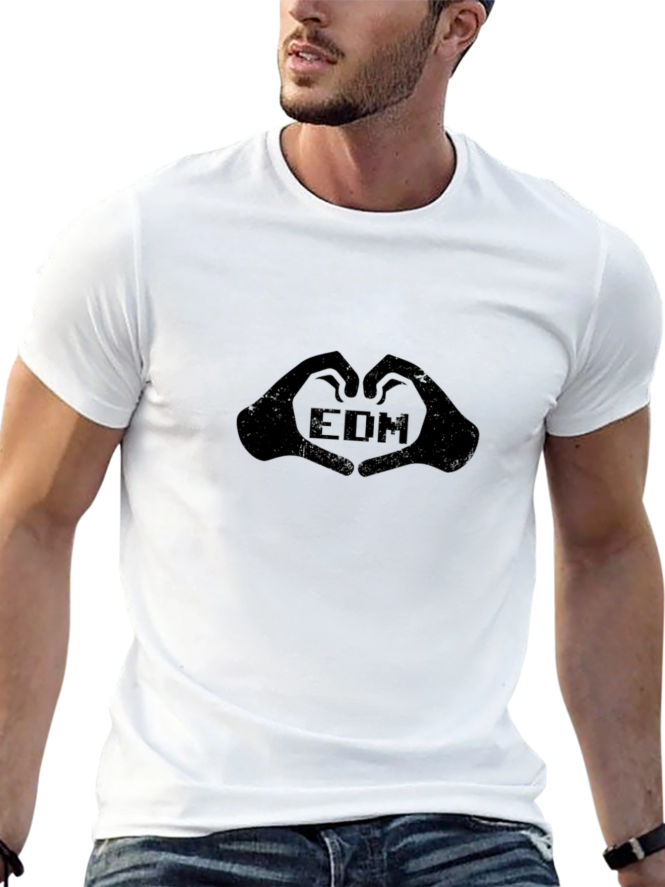 Black EDM Heart Hands Graphic Tee - Black view 13