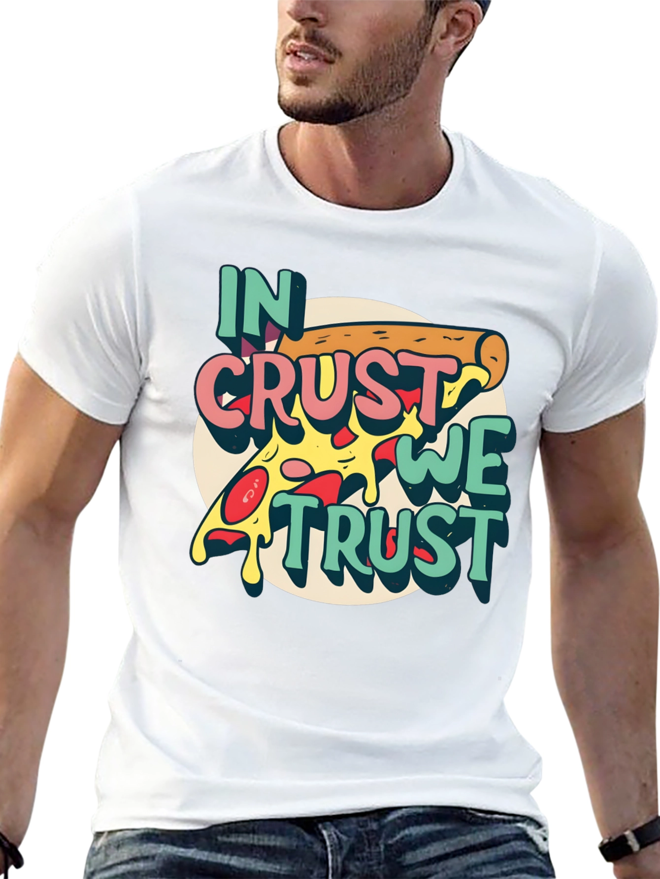 Black In Crust We Trust Pizza Graphic T-Shirt view 13