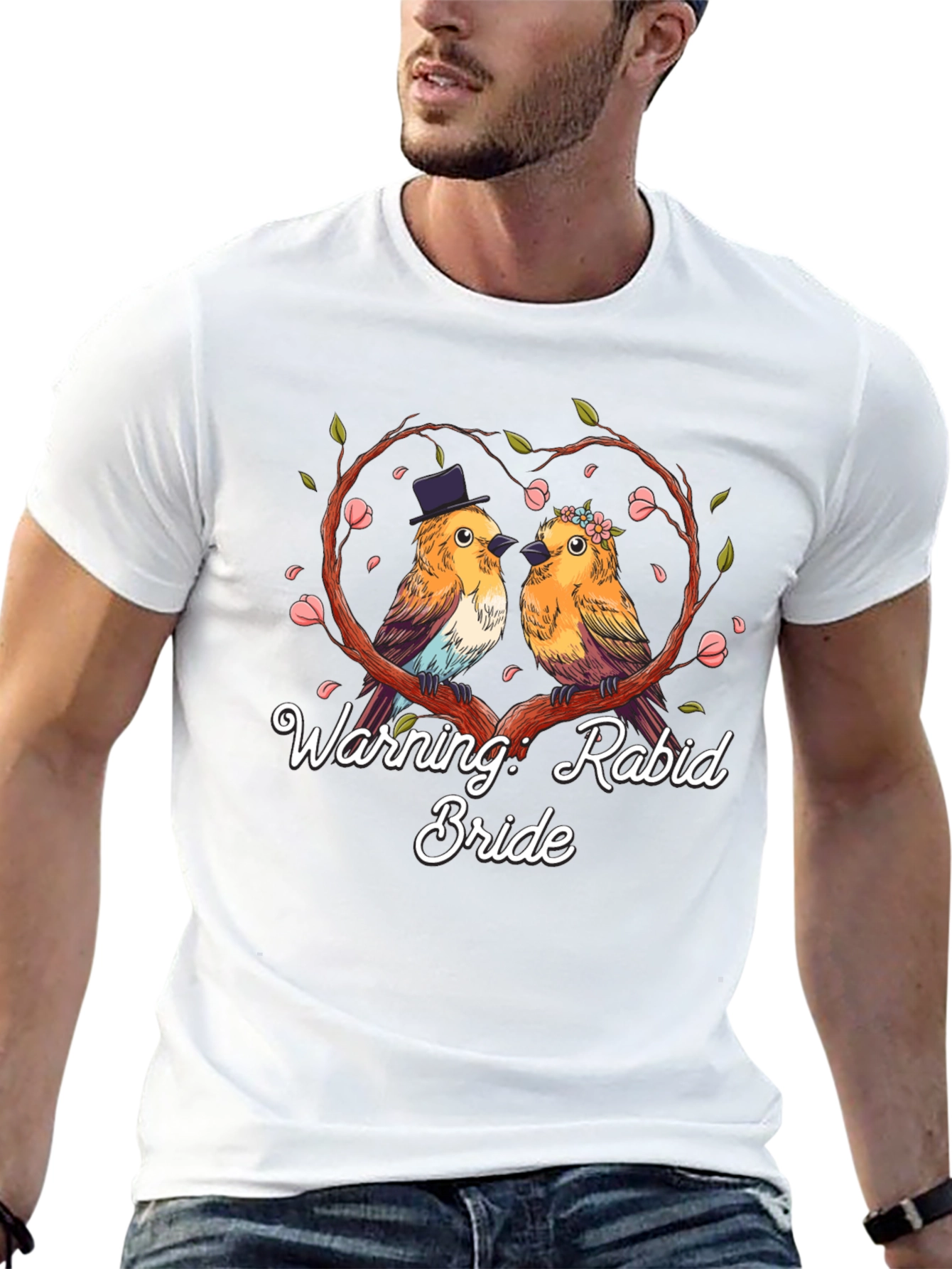 Black Warning: Rabid Bride T-Shirt Bird Lovers Funny view 13